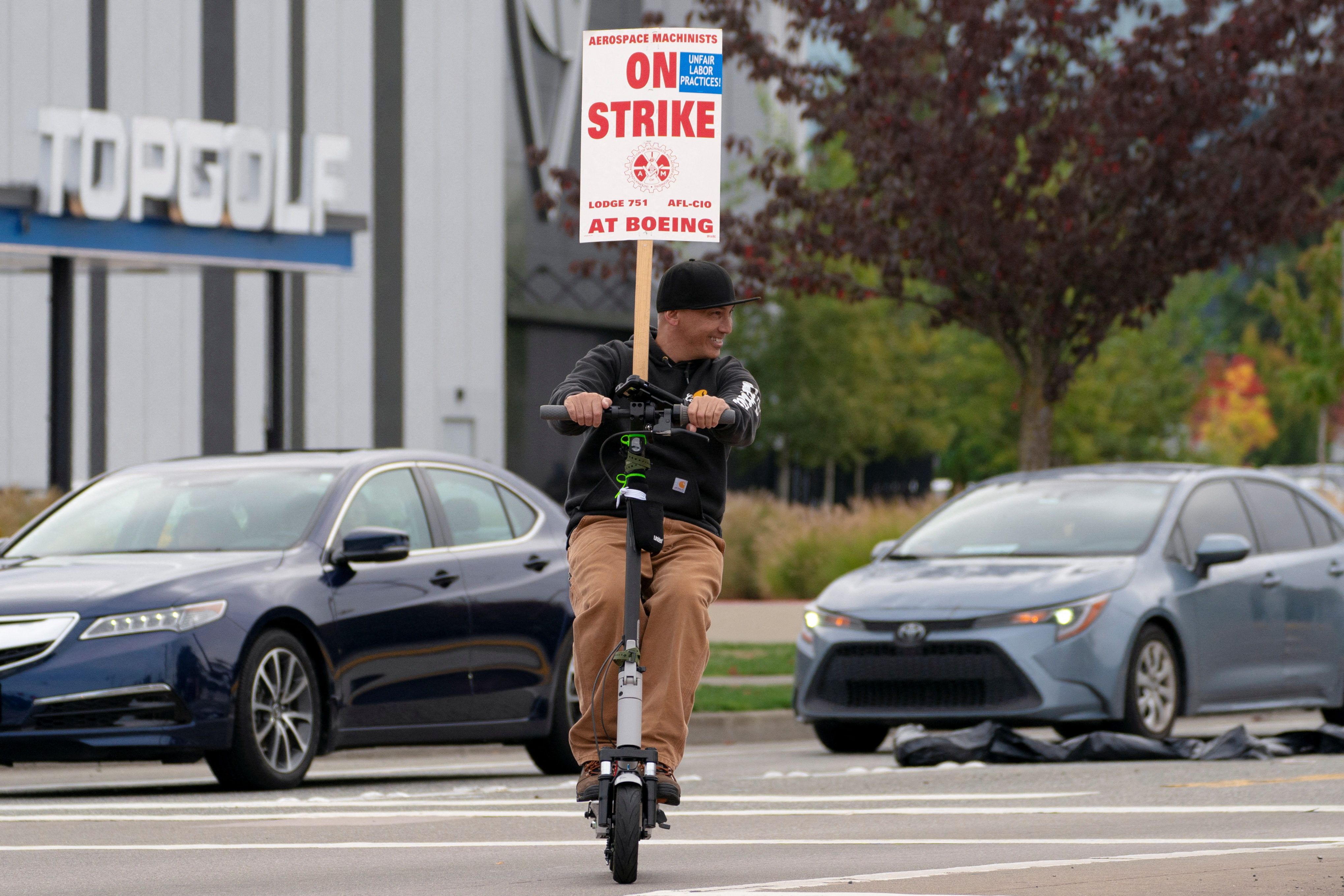 Boeing's factory workers strike in Renton