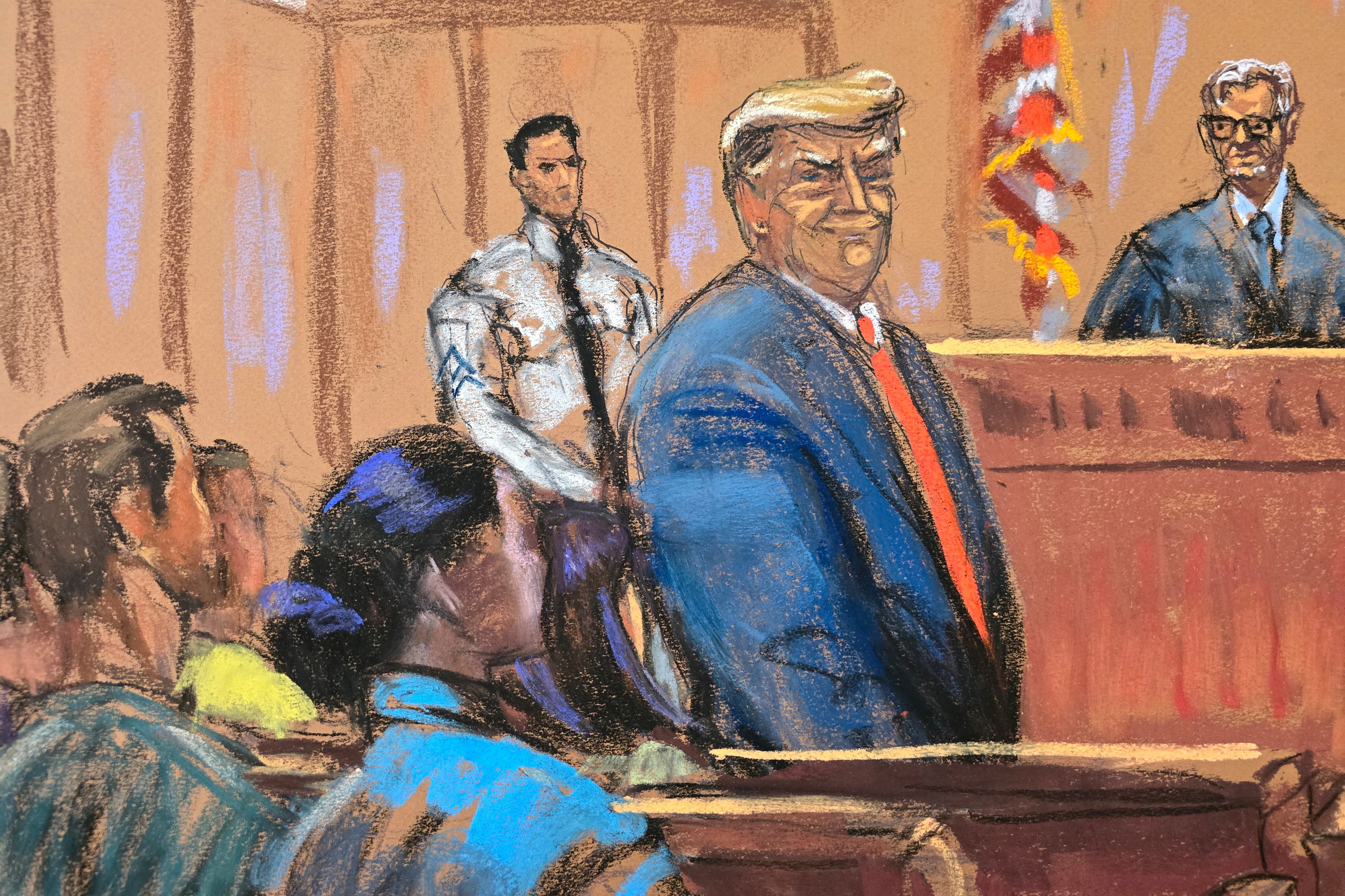 Former U.S. President Donald Trump appears at a court hearing in New York