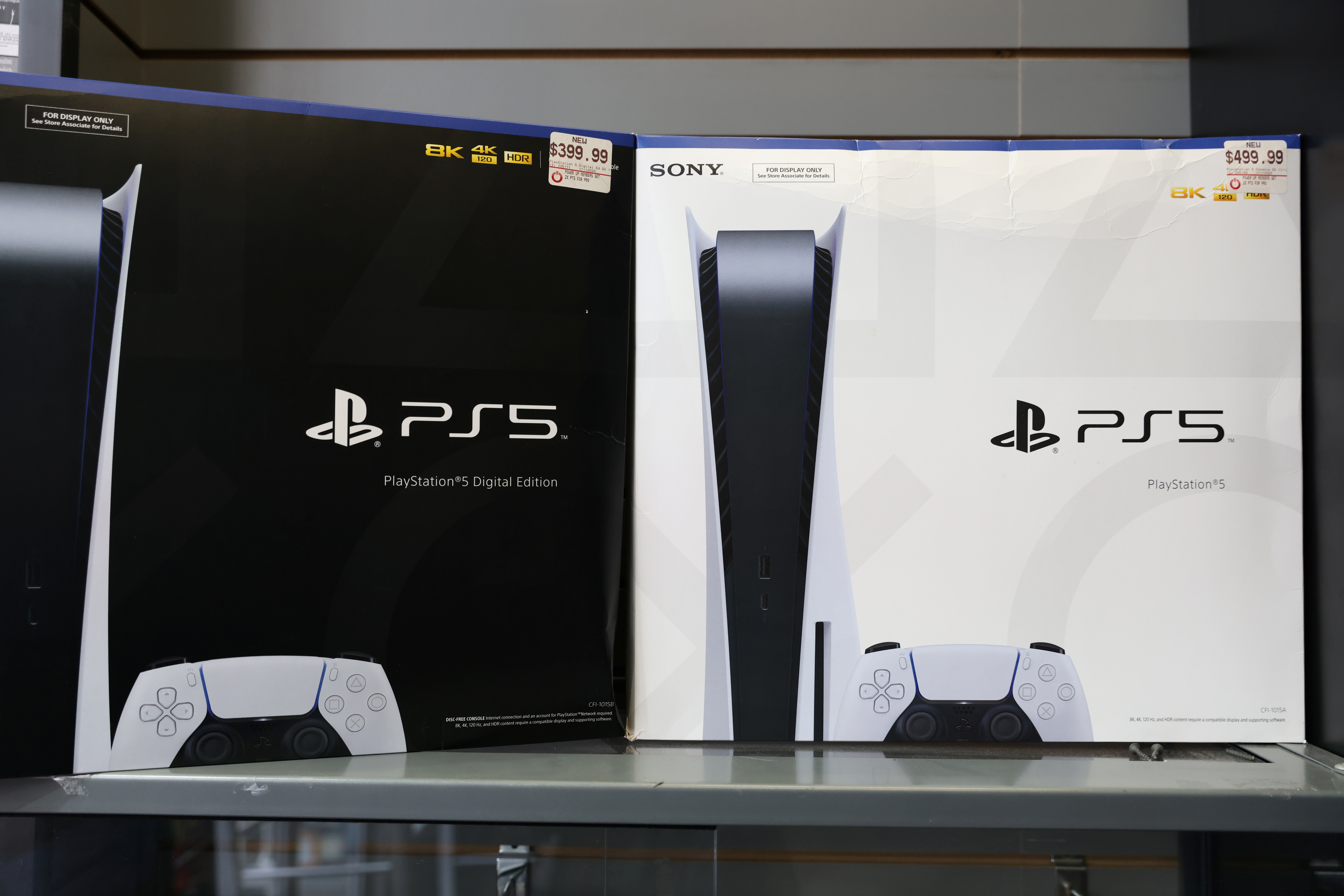 PS5 by PlayStation is displayed in a GameStop in Manhattan, New York