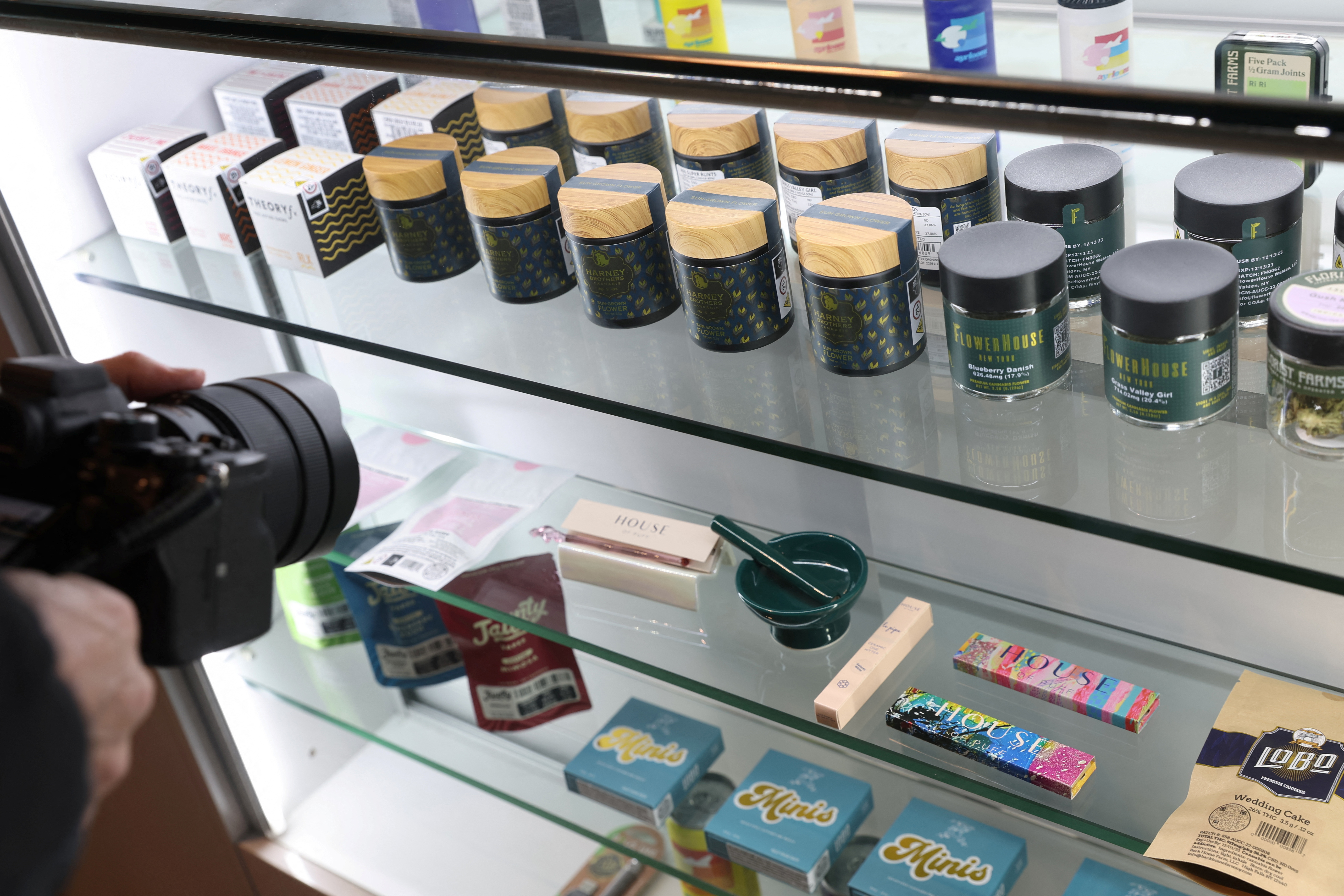 Cannabis products at the first Conditional Adult-Use Retail Dispensary (CAURD) Smacked LLC in New York City