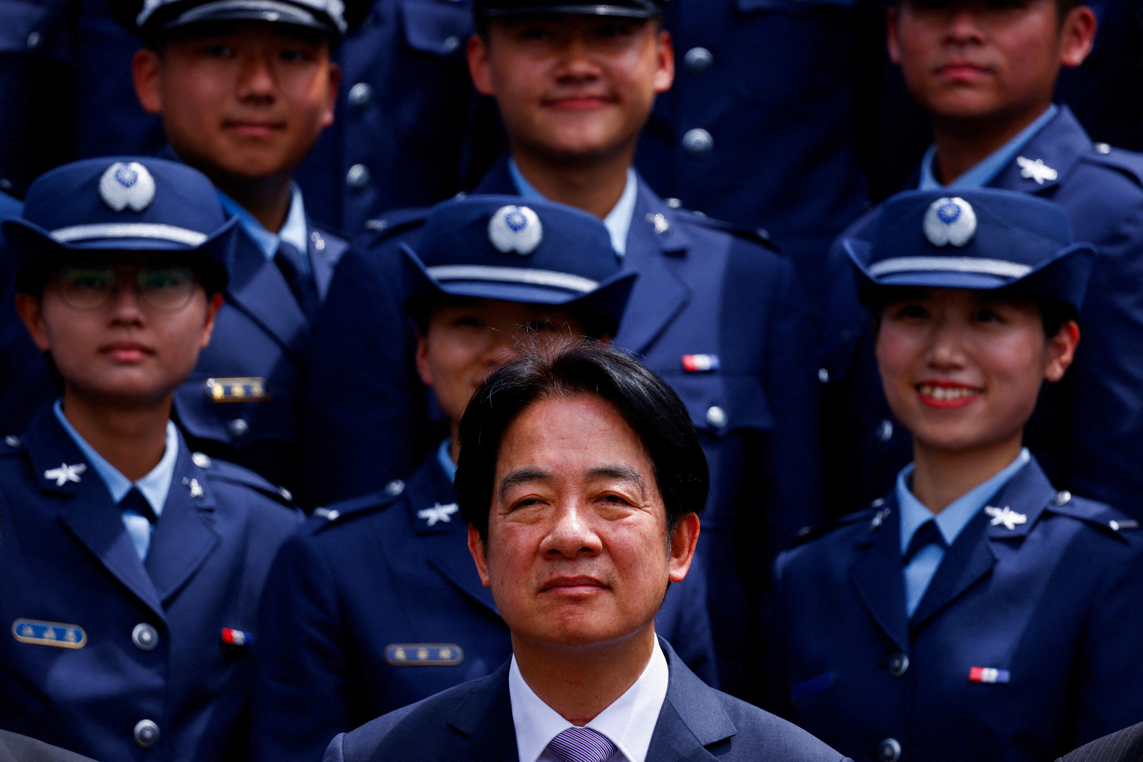 Taiwan President Lai Ching-te attends a graduation ceremony of military academies in Taipei