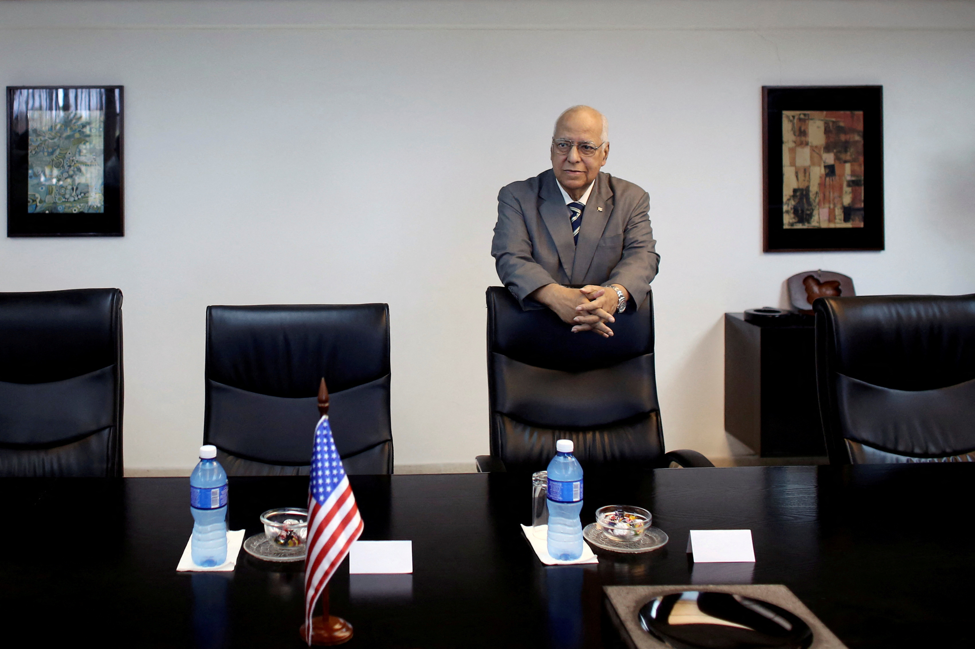 Vice President of Cuba's Council of Ministers Ricardo Cabrisas Ruiz waits for the arrival of Missouri Governor Jay Nixon for a meeting in Havana, Cuba