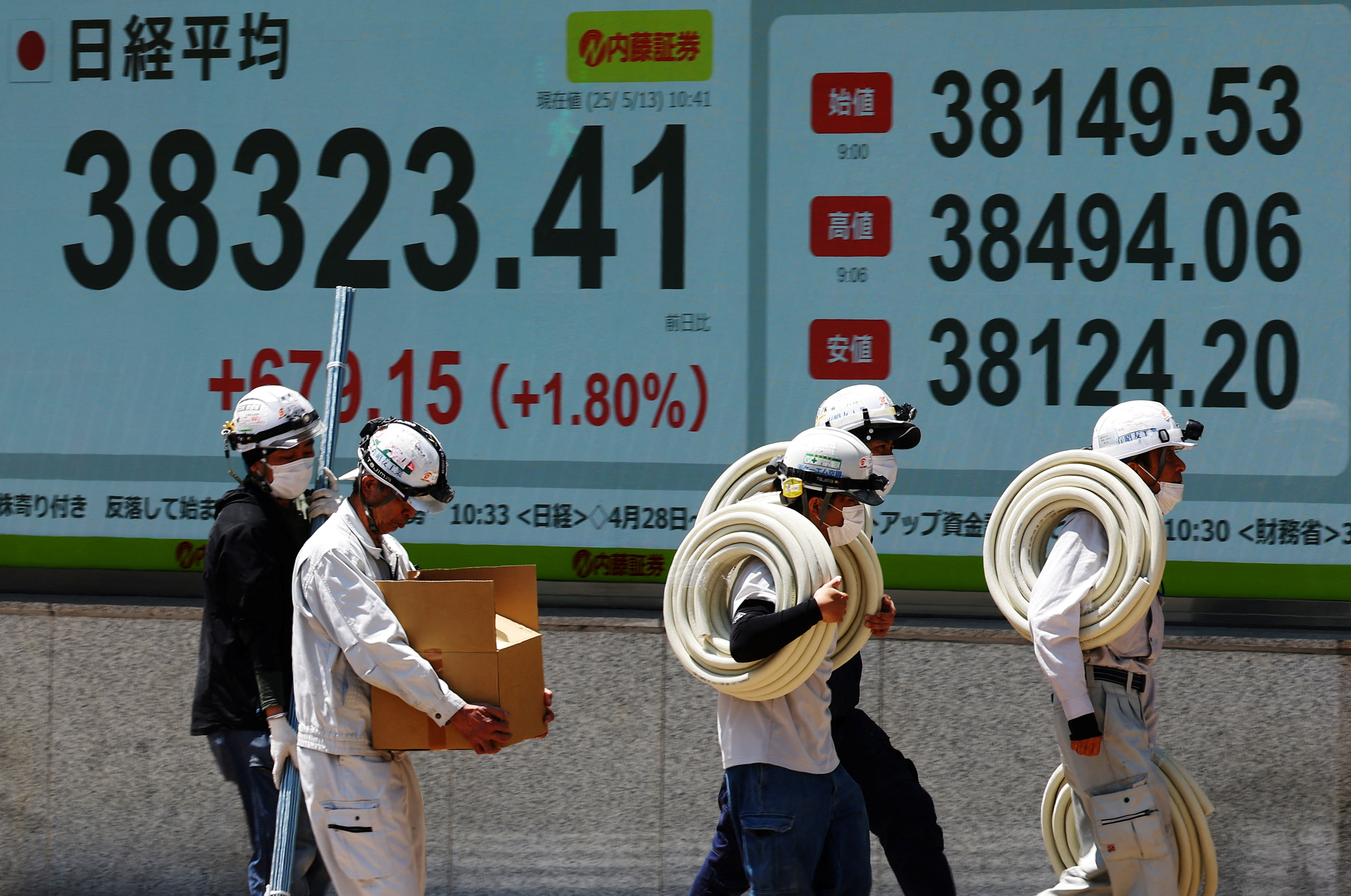 日経平均は3万8000円回復、米中摩擦懸念後退 買い一巡後は伸び悩む