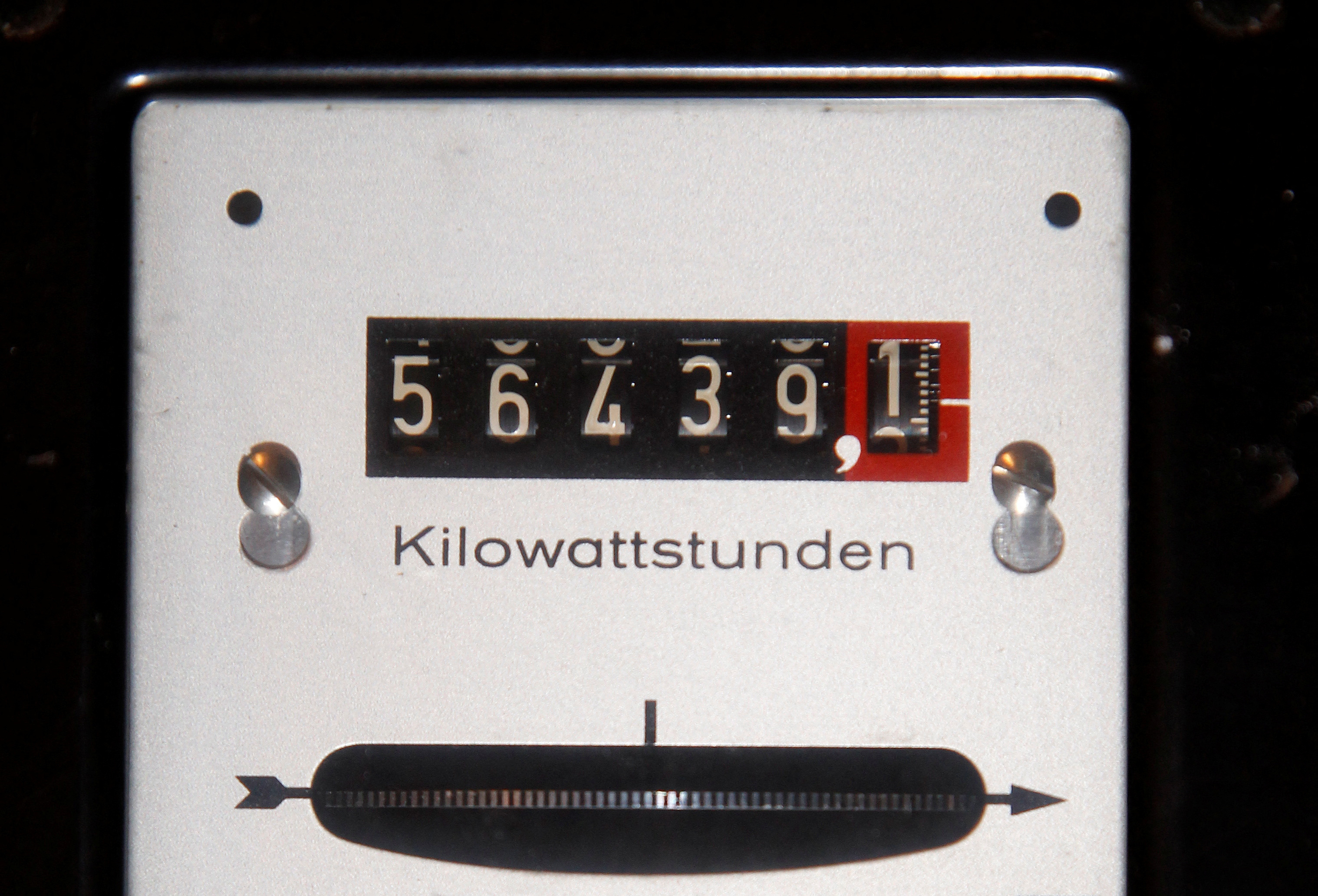 Electricity meter is pictured in the cellar of an apartment building in Hamburg