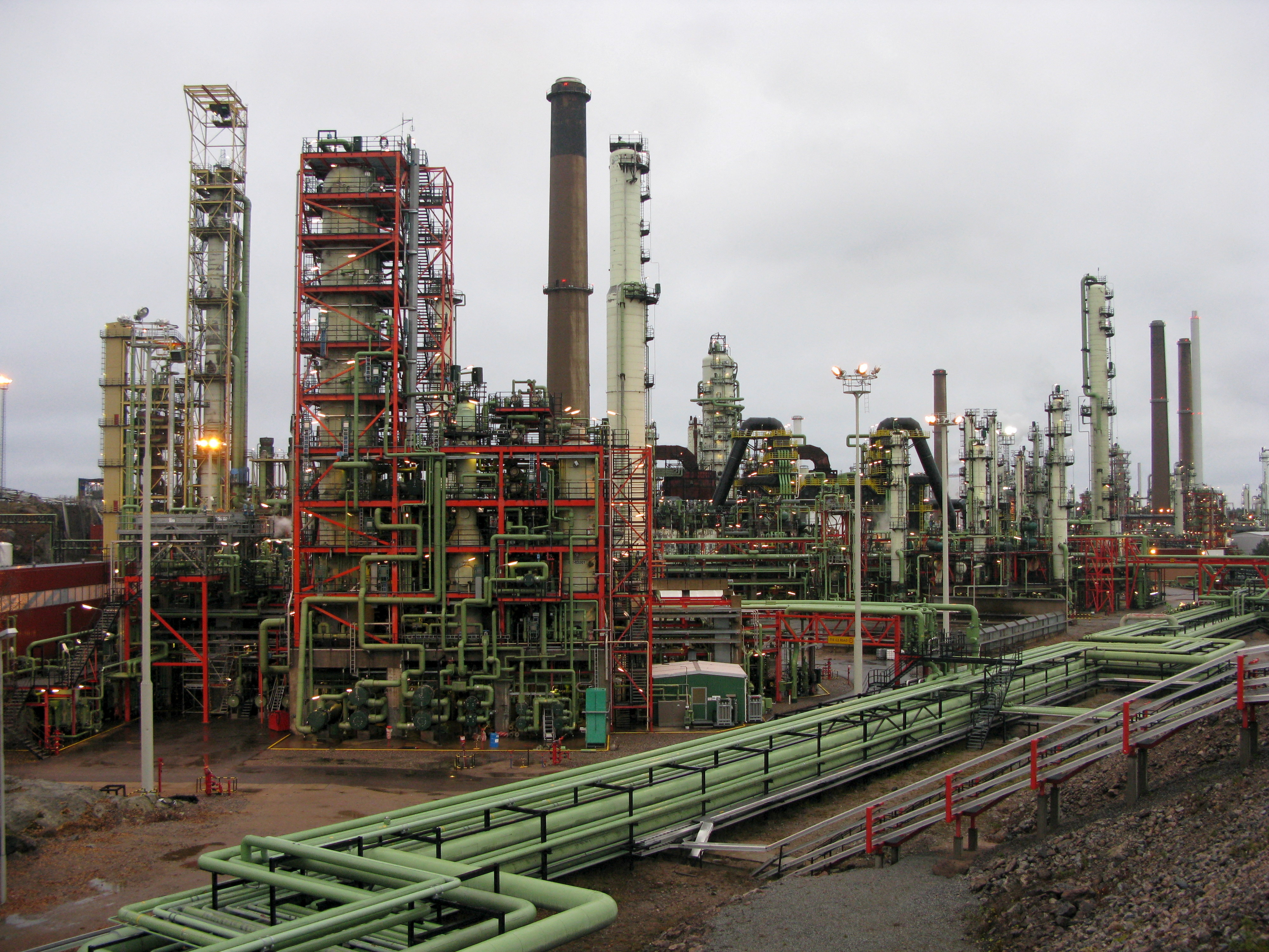 General view of Neste's oil refinery, with a total refining capacity of about 13.5 million tonnes per year, in Porvoo