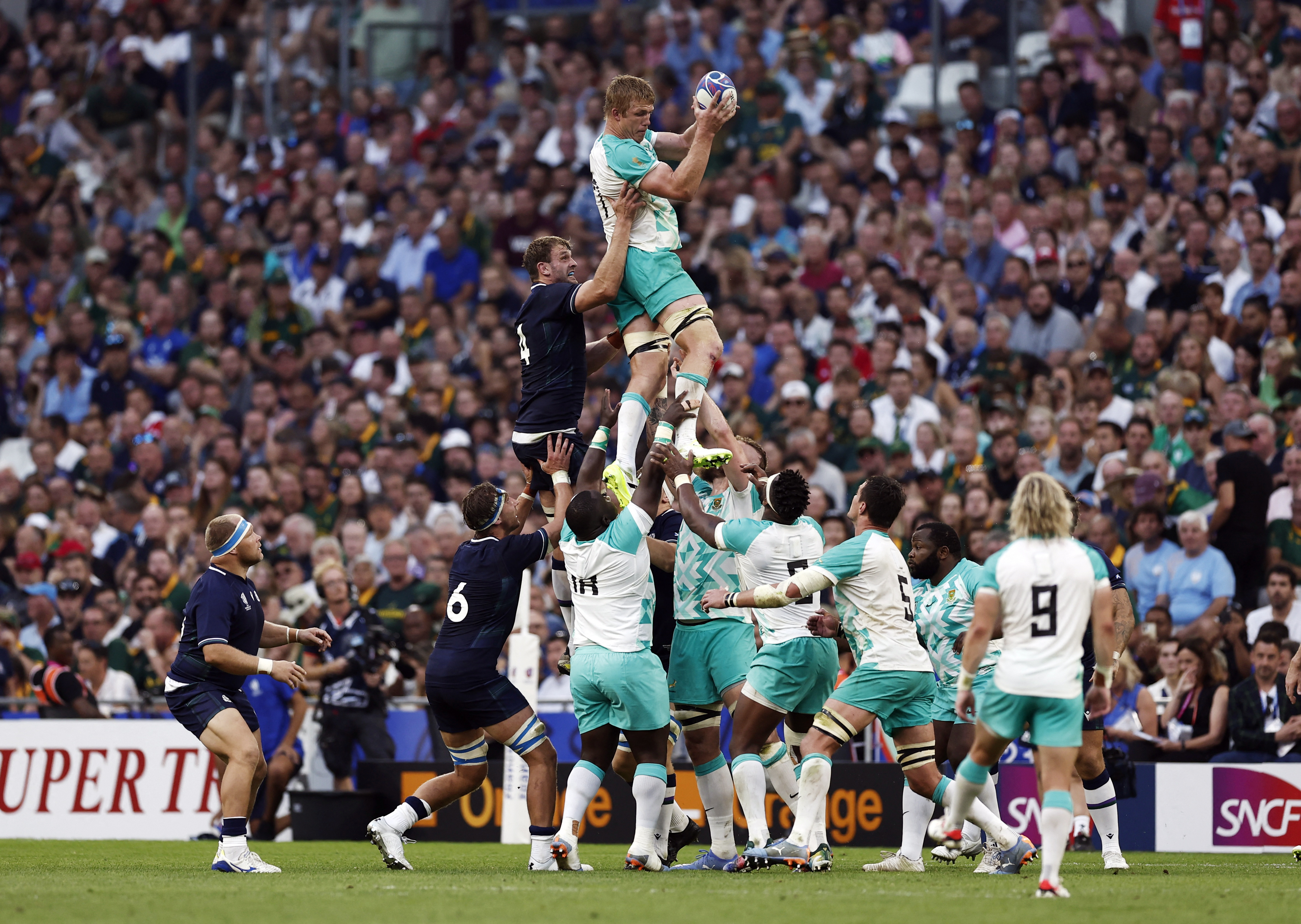 South Africa gets its Rugby World Cup title defense started against  Scotland. Chile makes its debut