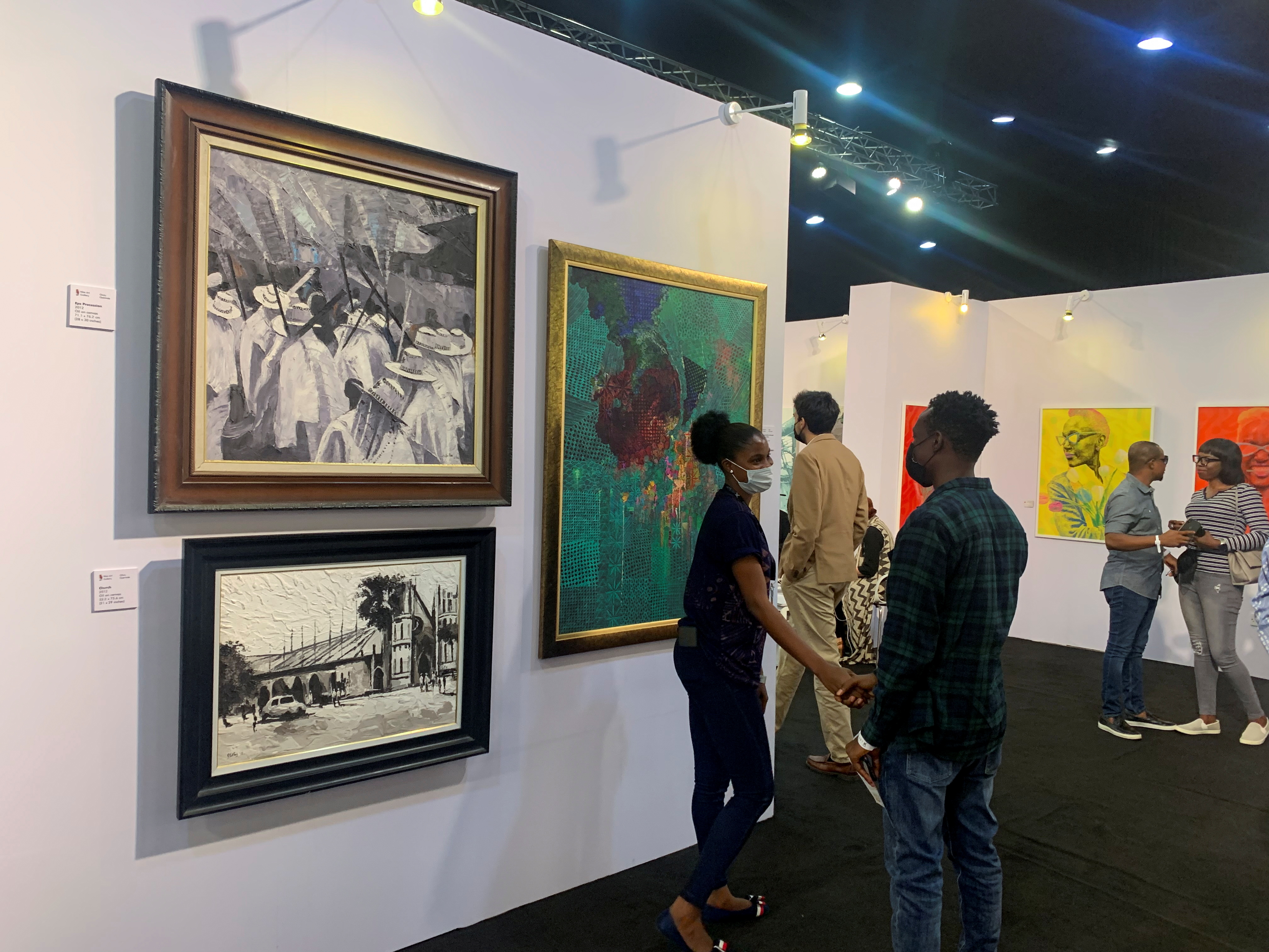People visit the ART X fair in Lagos