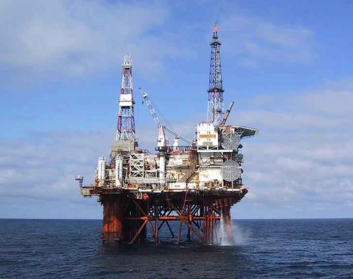 Handout photograph shows the North Sea oil platform Thistle Alpha