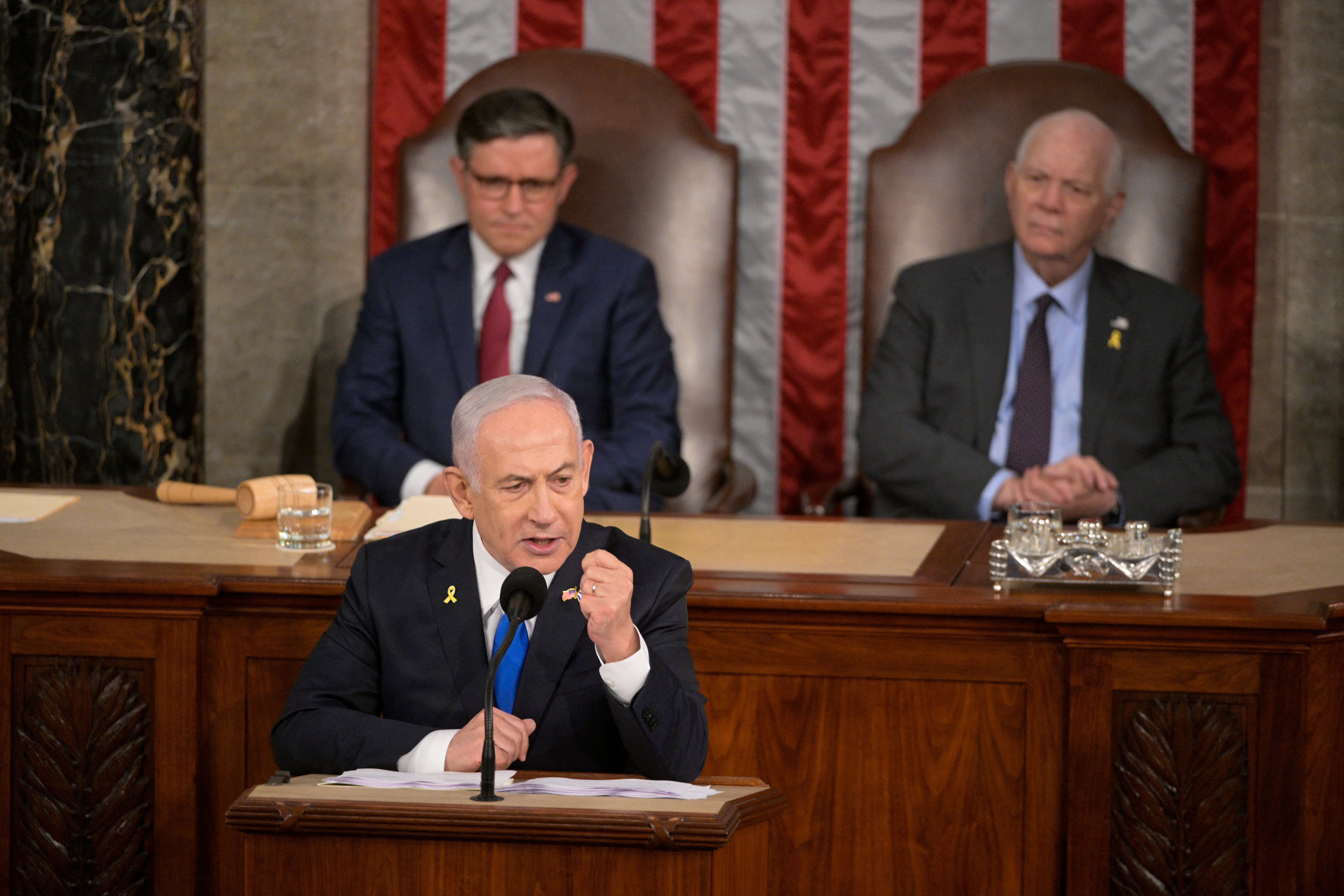 Israeli Prime Minister Benjamin Netanyahu addresses a joint meeting of Congress in Washington