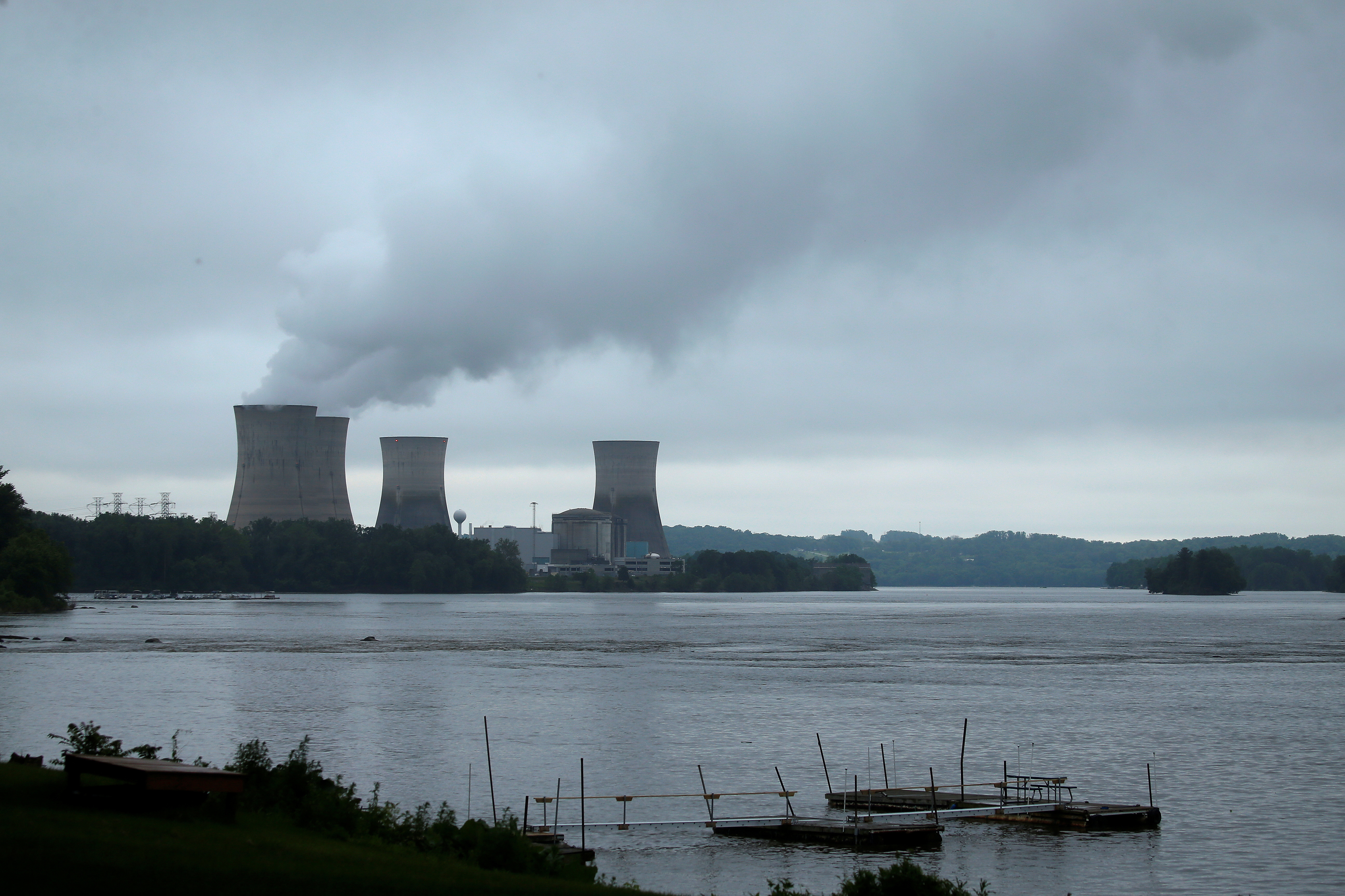 The Three Mile Island Nuclear power plant is pictured from Royalton