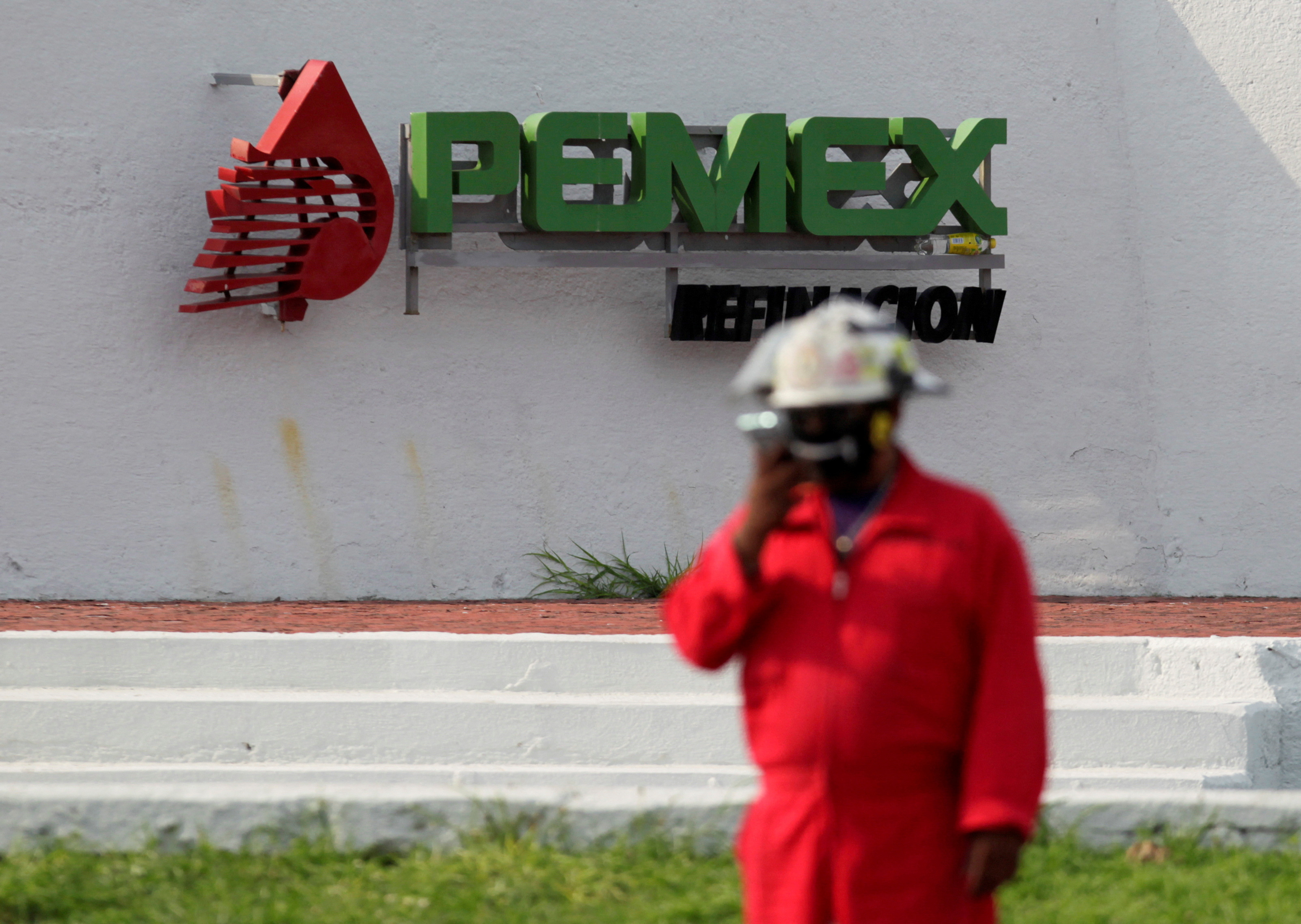 The logo of the Mexican state oil firm PEMEX 