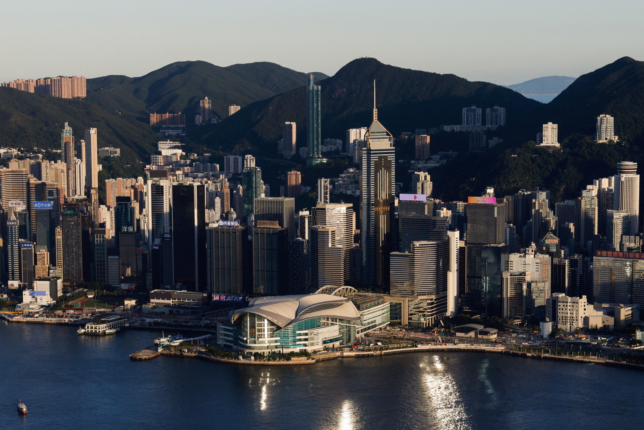 A general view of skyline buildings, in Hong Kong