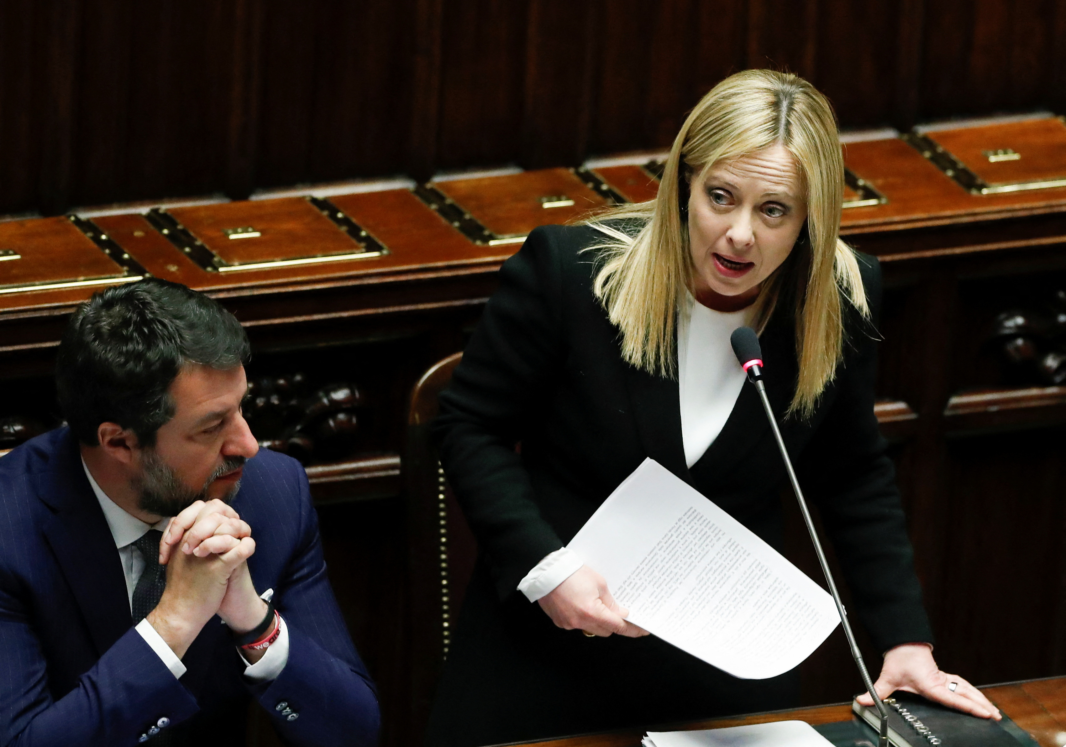 Italy's Prime Minister Meloni attends question time at the lower house of parliament, in Rome