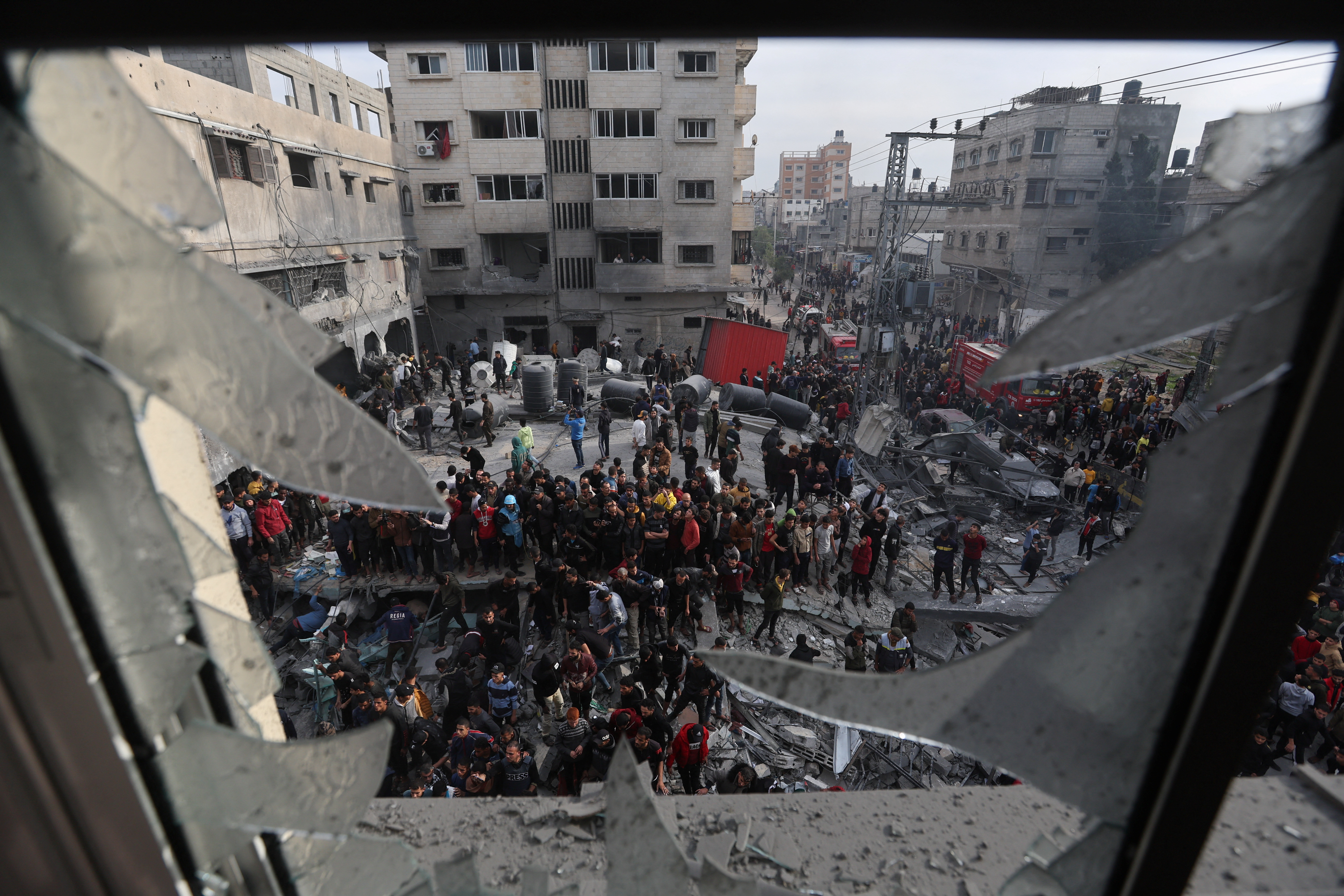 Aftermath of an Israeli strike on a house in Rafah