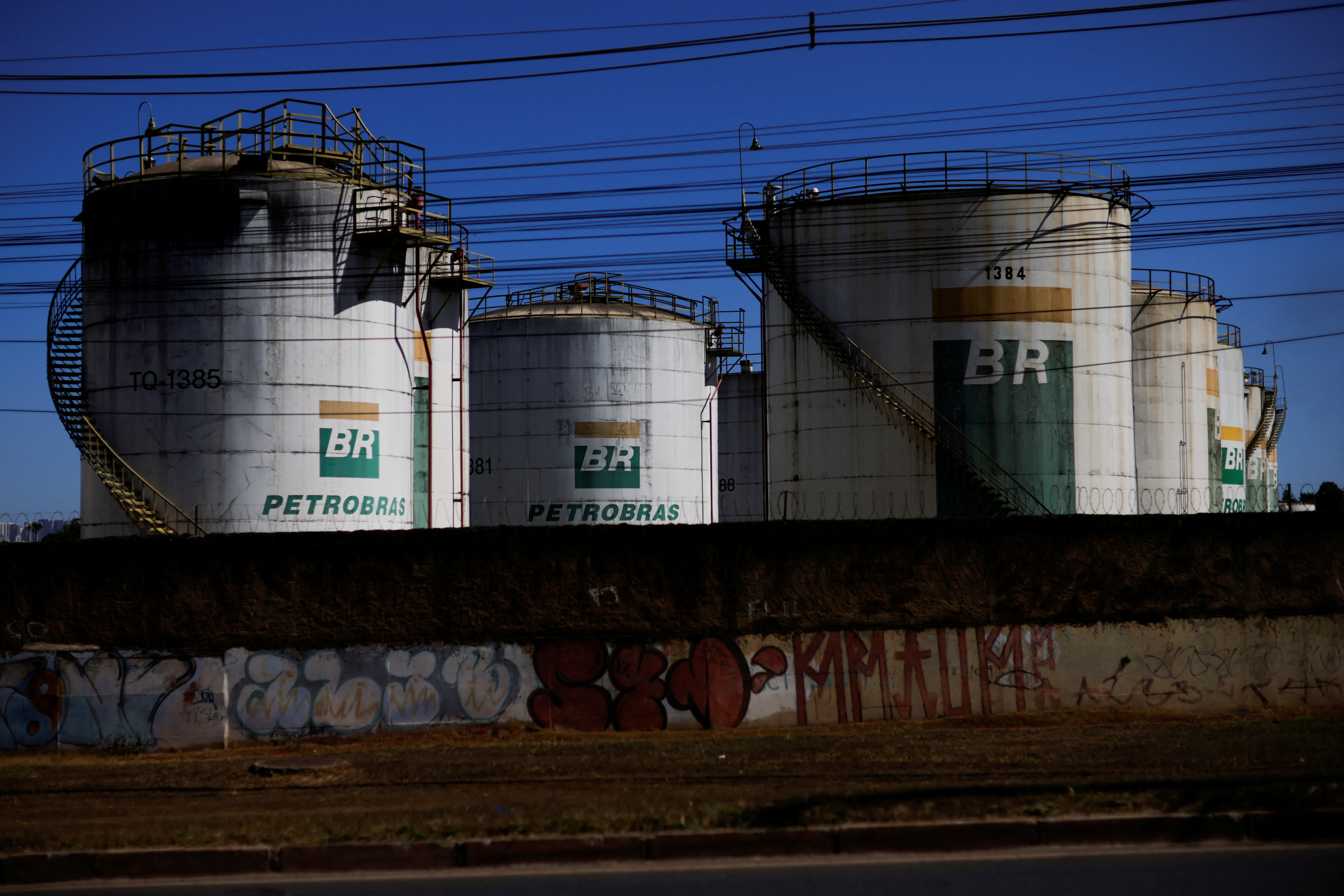 Tanks of Brazilian oil company Petrobras in Brasilia