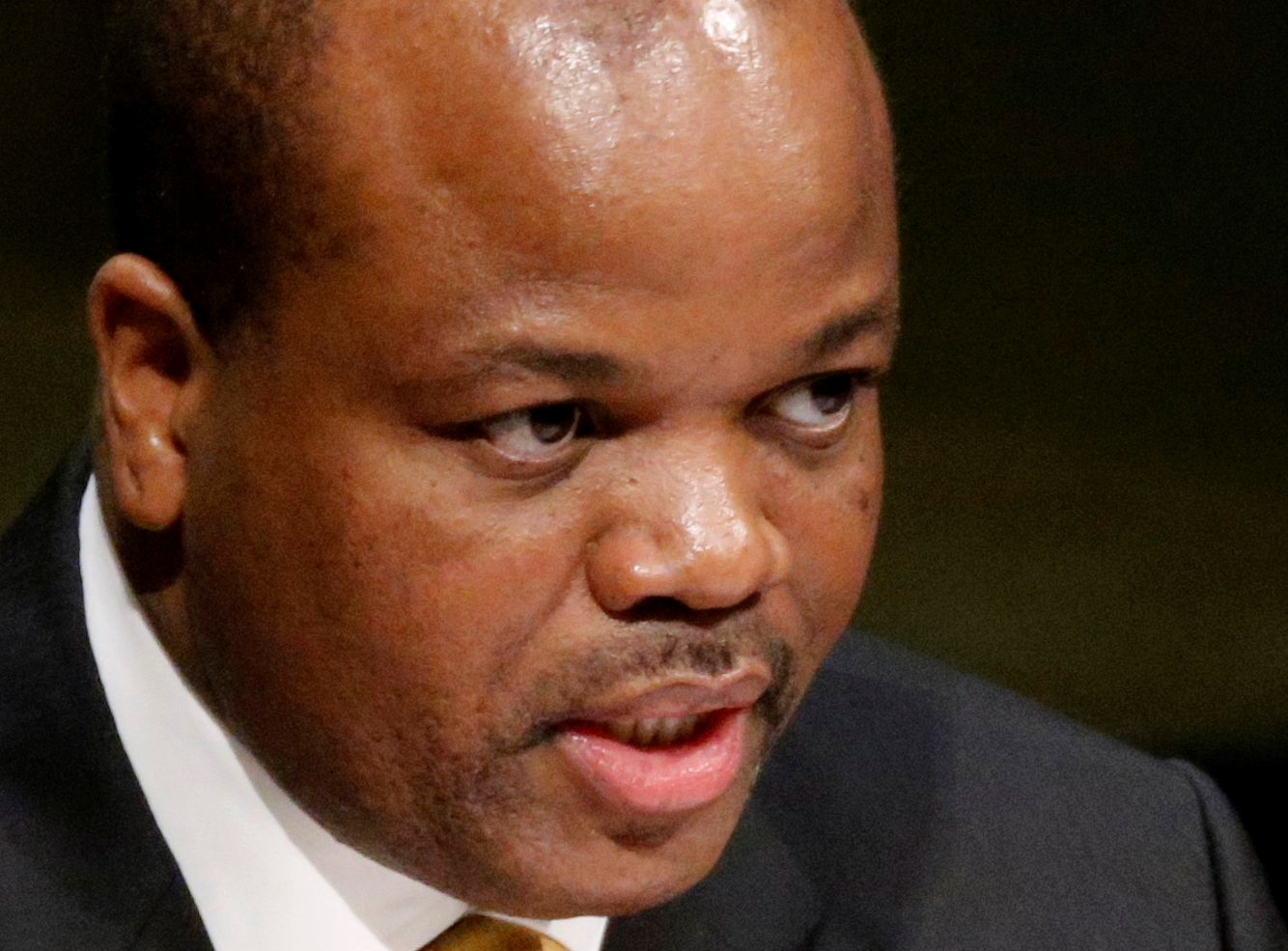 King Mswati III of Swaziland addresses attendees during the 70th session of the United Nations General Assembly at the U.N. headquarters in New York, September 29, 2015.   REUTERS/Carlo Allegri/File Photo
