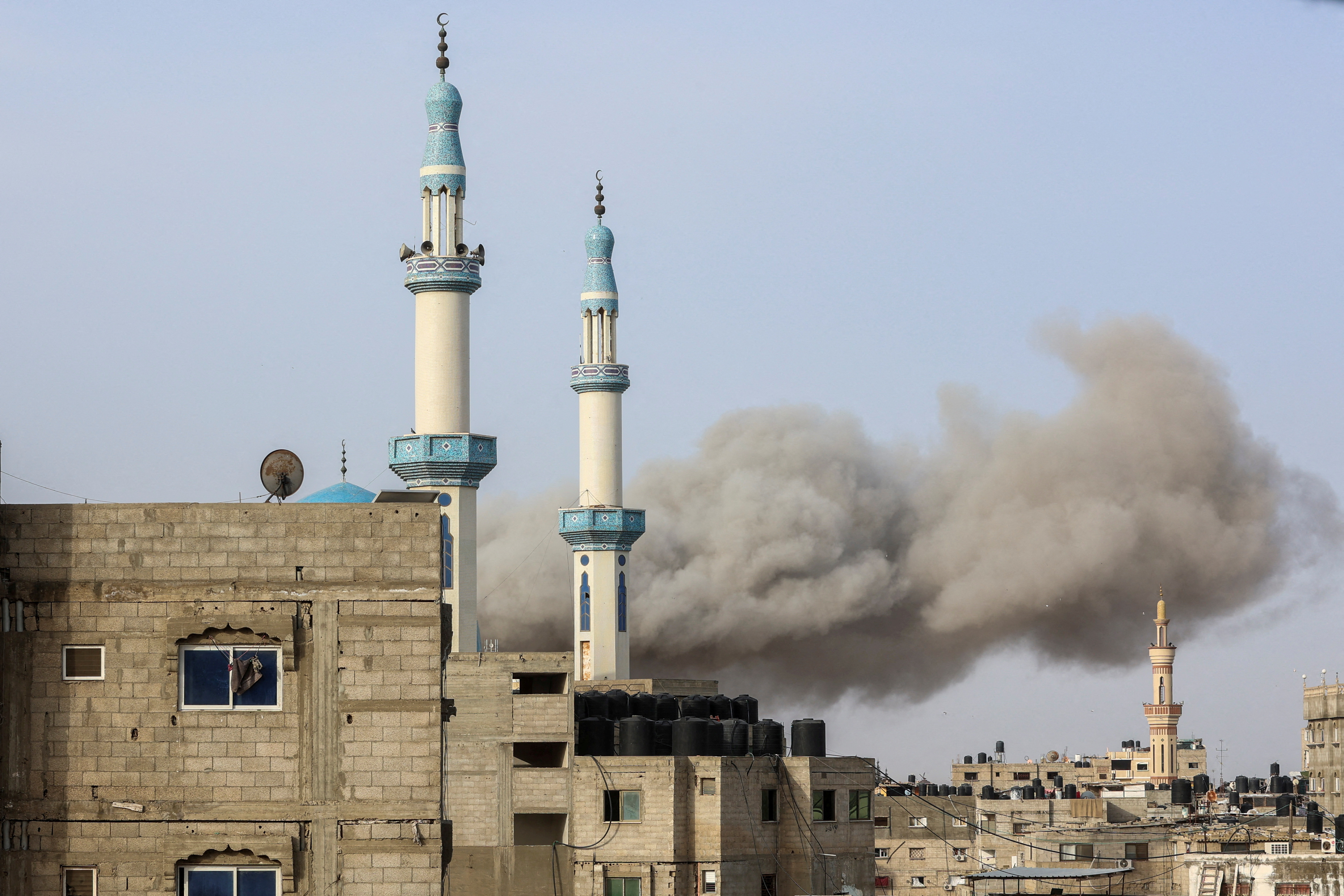 Smoke rises following an Israeli strike, amid the ongoing conflict between Israel and the Palestinian Islamist group Hamas, in Rafah, in the southern Gaza Strip