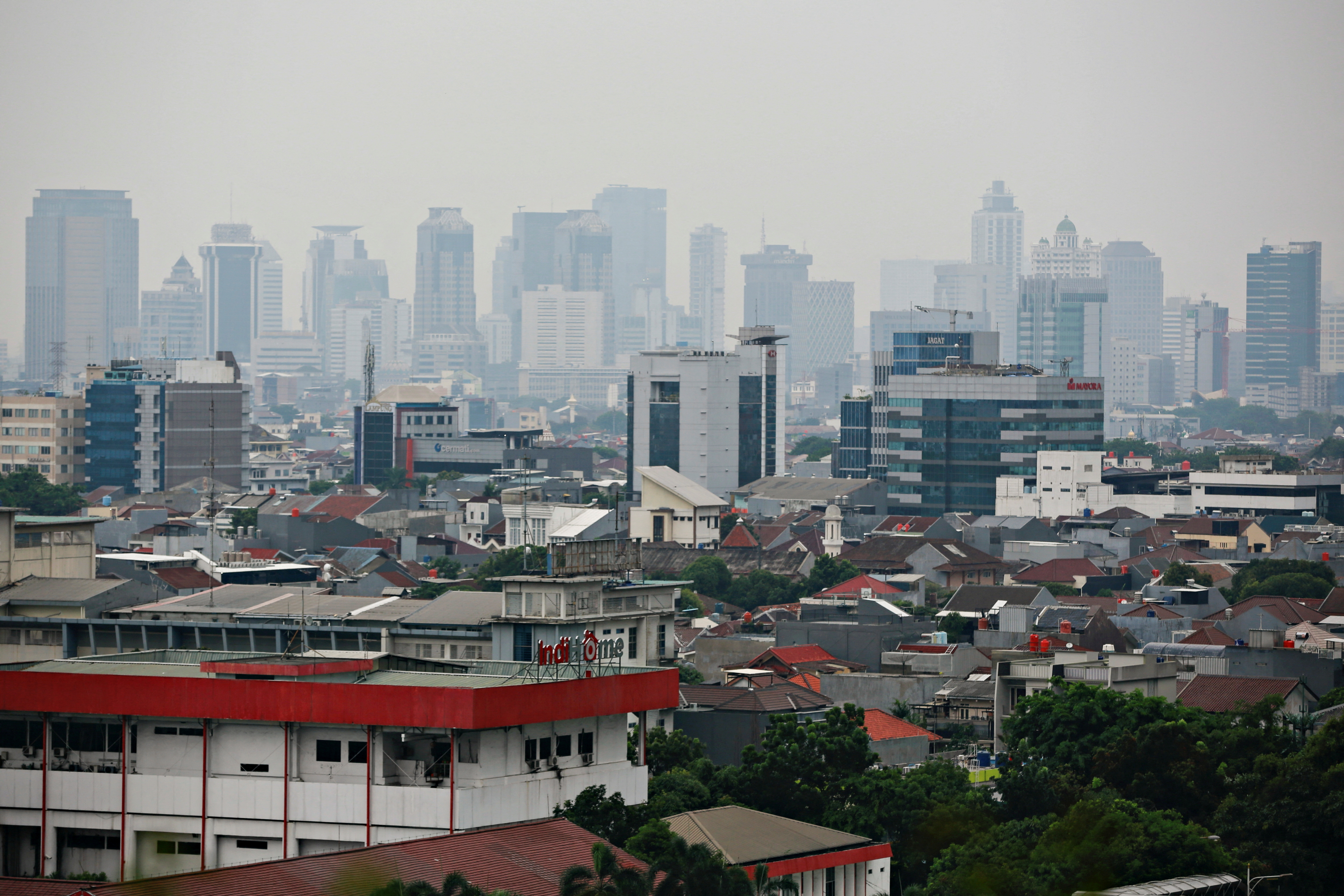A general view of the city skyline of Jakarta, the capital city of Indonesia