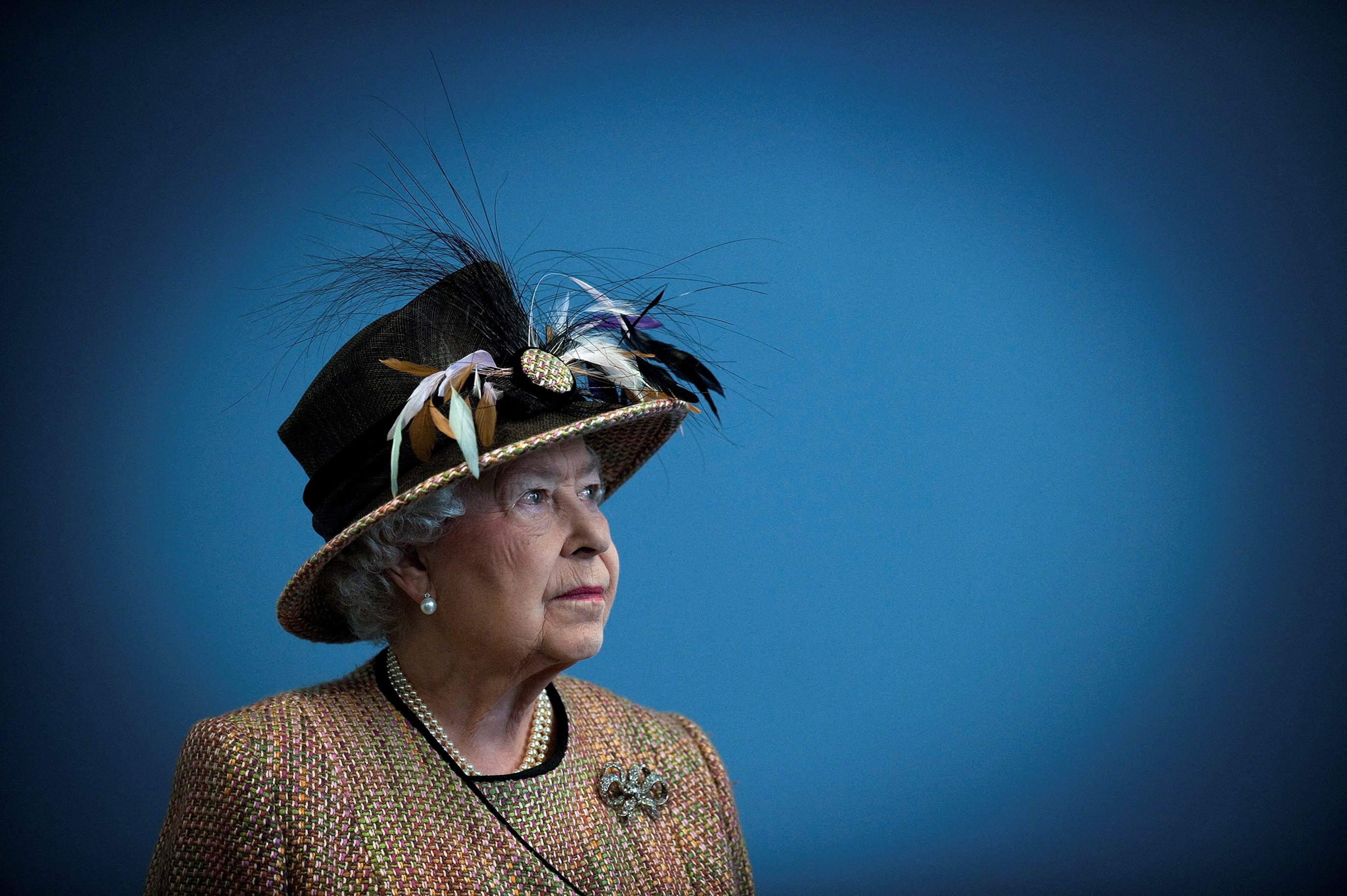Britain's Queen Elizabeth views the interior of the refurbished East Wing of Somerset House at King's College in London, Britain, February 29, 2012.