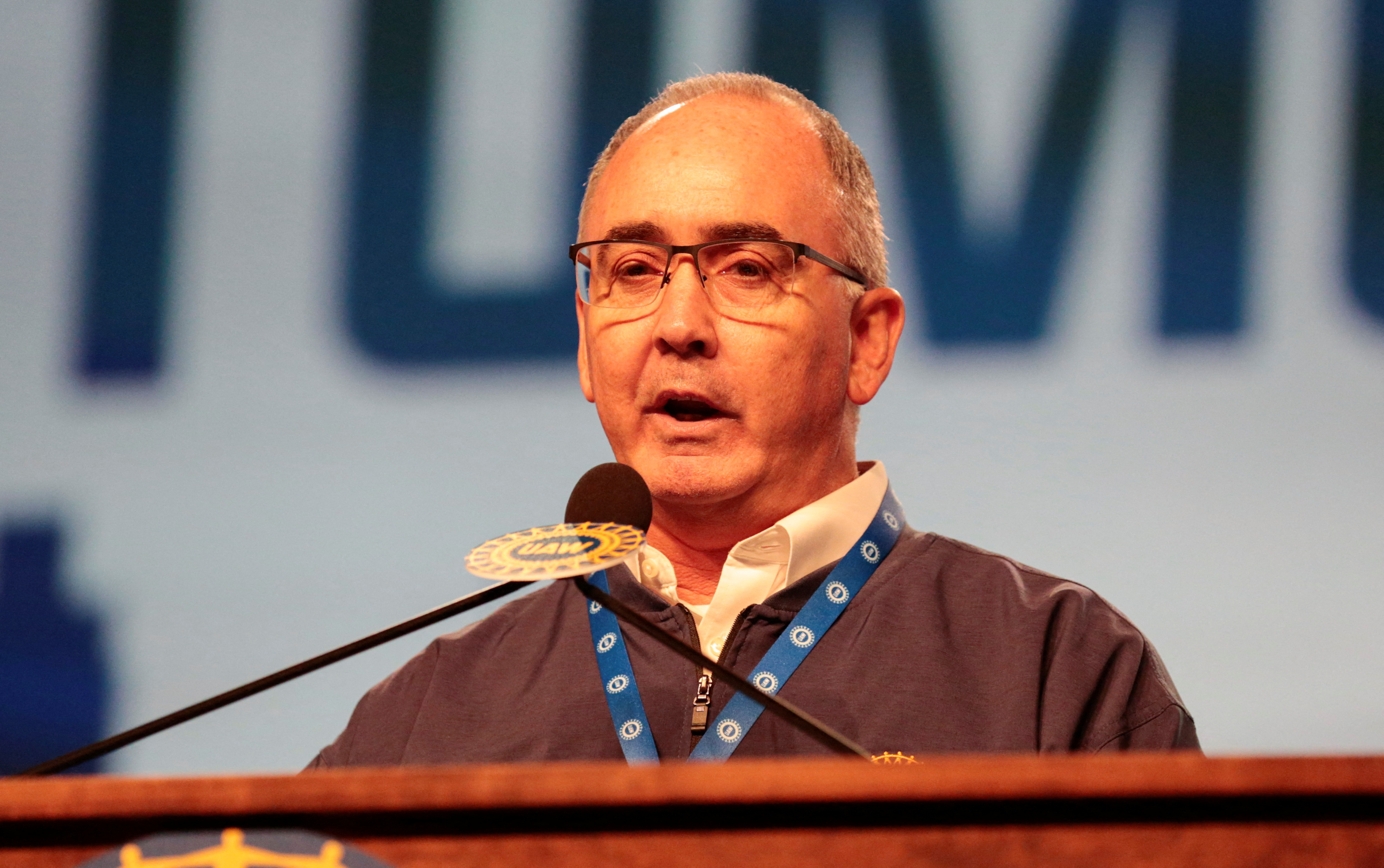 UAW President Fain chairs the 2023 Special Elections Collective Bargaining Convention in Detroit