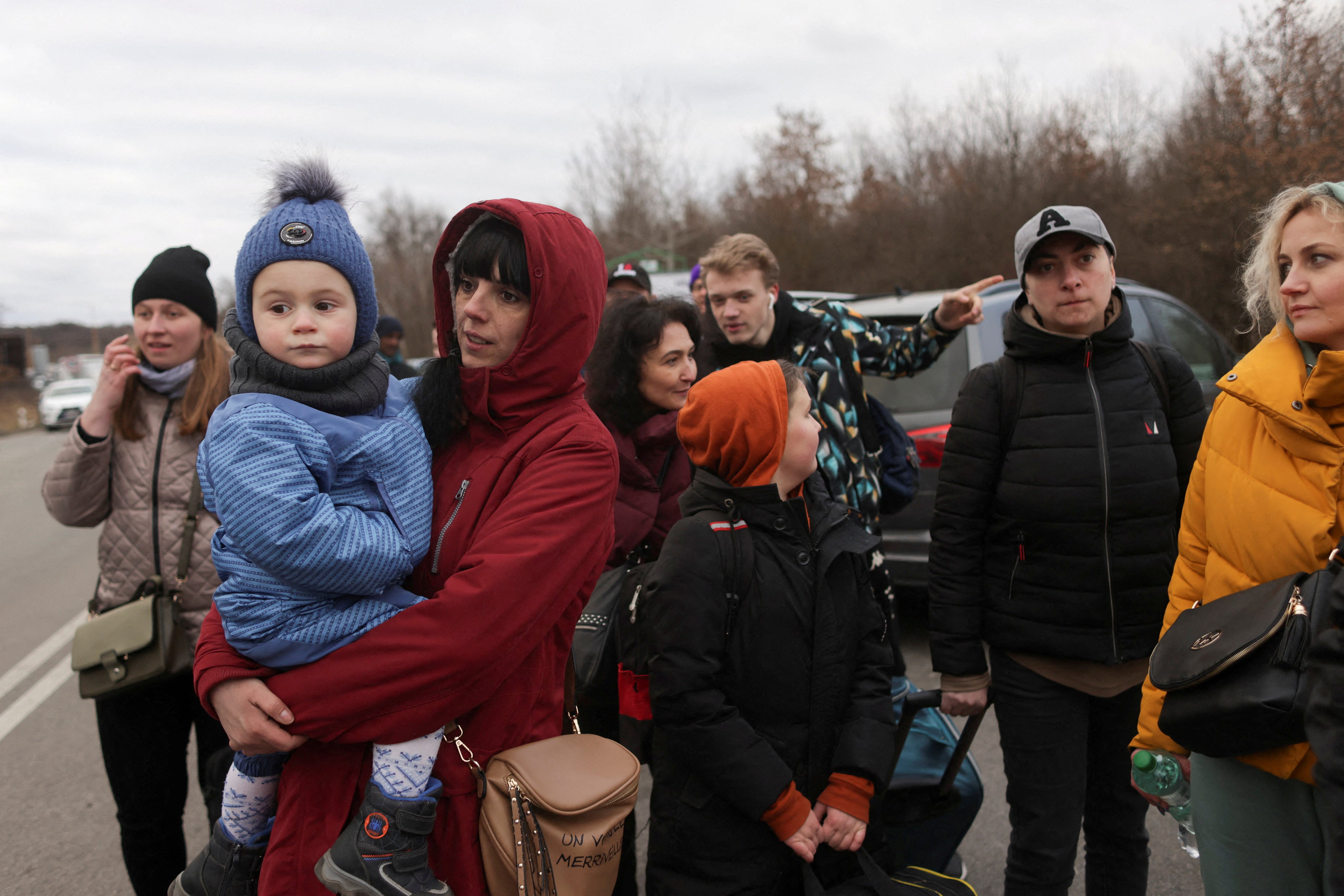 Refugees fleeing Russia's invasion of Ukraine arrive in Vysne Nemecke