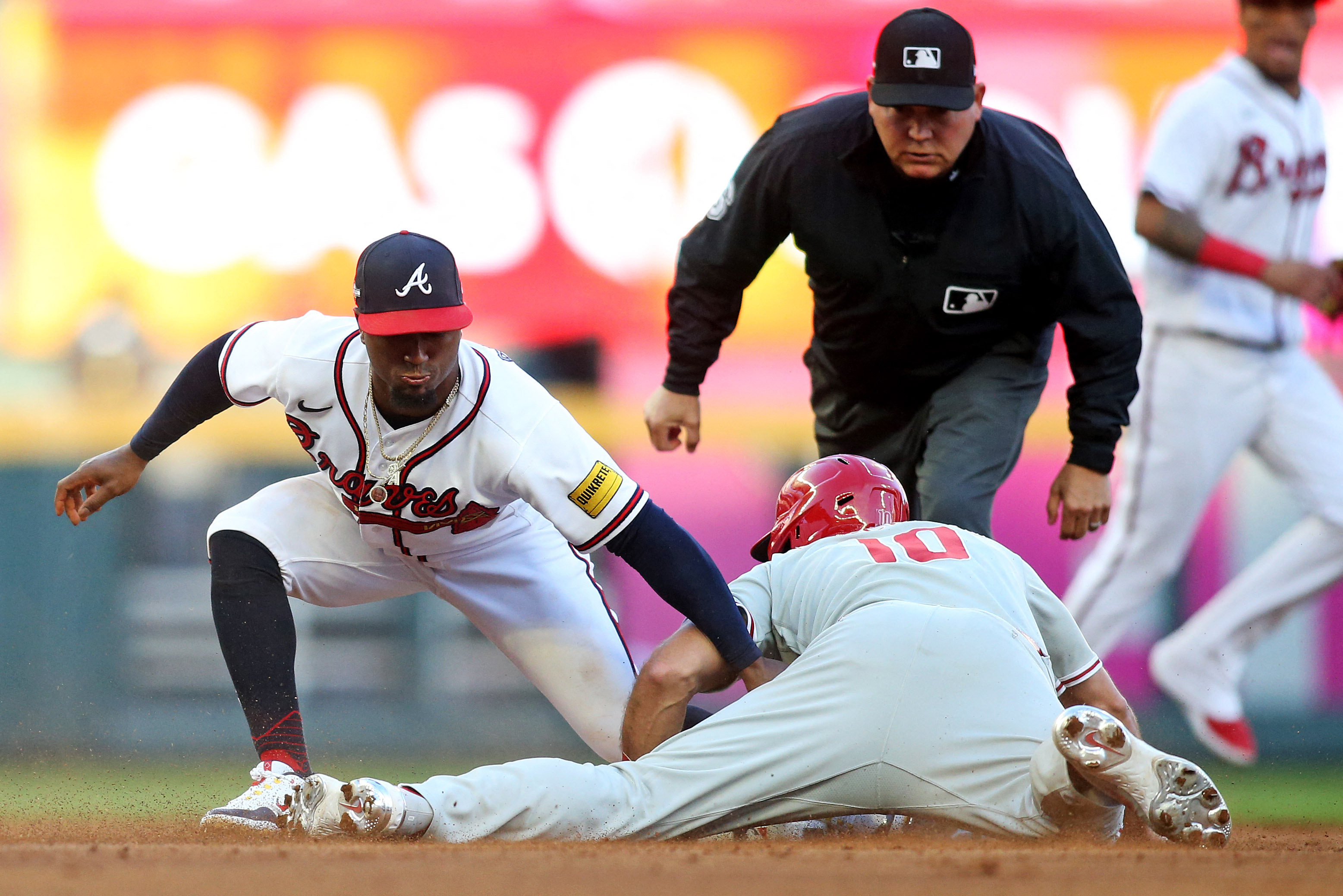 PHILADELPHIA, PA - SEPTEMBER 12: Seranthony Dominguez #58 of the  Philadelphia Phillies pitchesduring the Major League Baseball game against  the Atlanta Braves on September 12, 2023 at Citizens Bank Park in  Philadelphia