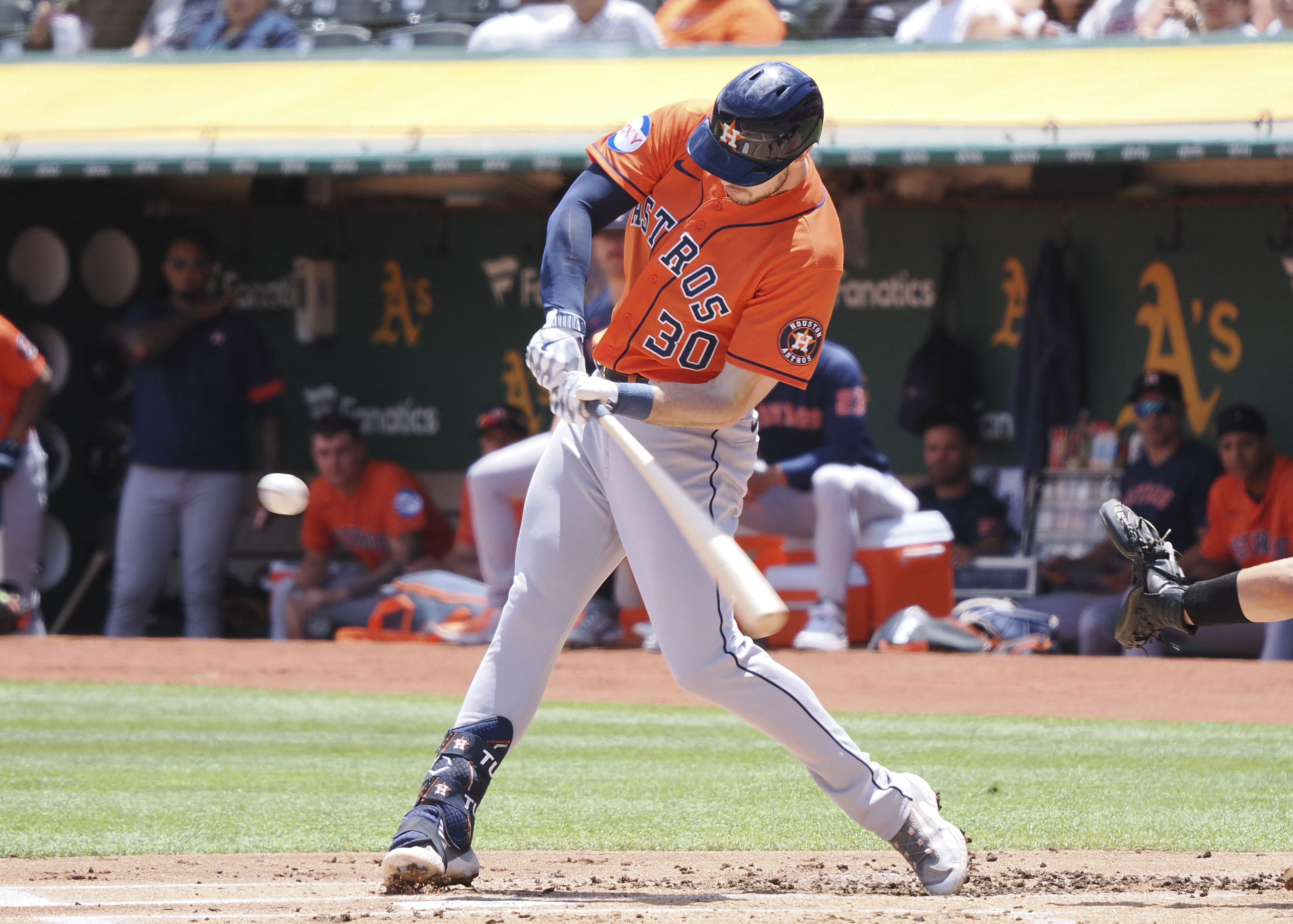 Mauricio Dubon of the Houston Astros hits a two run home run in