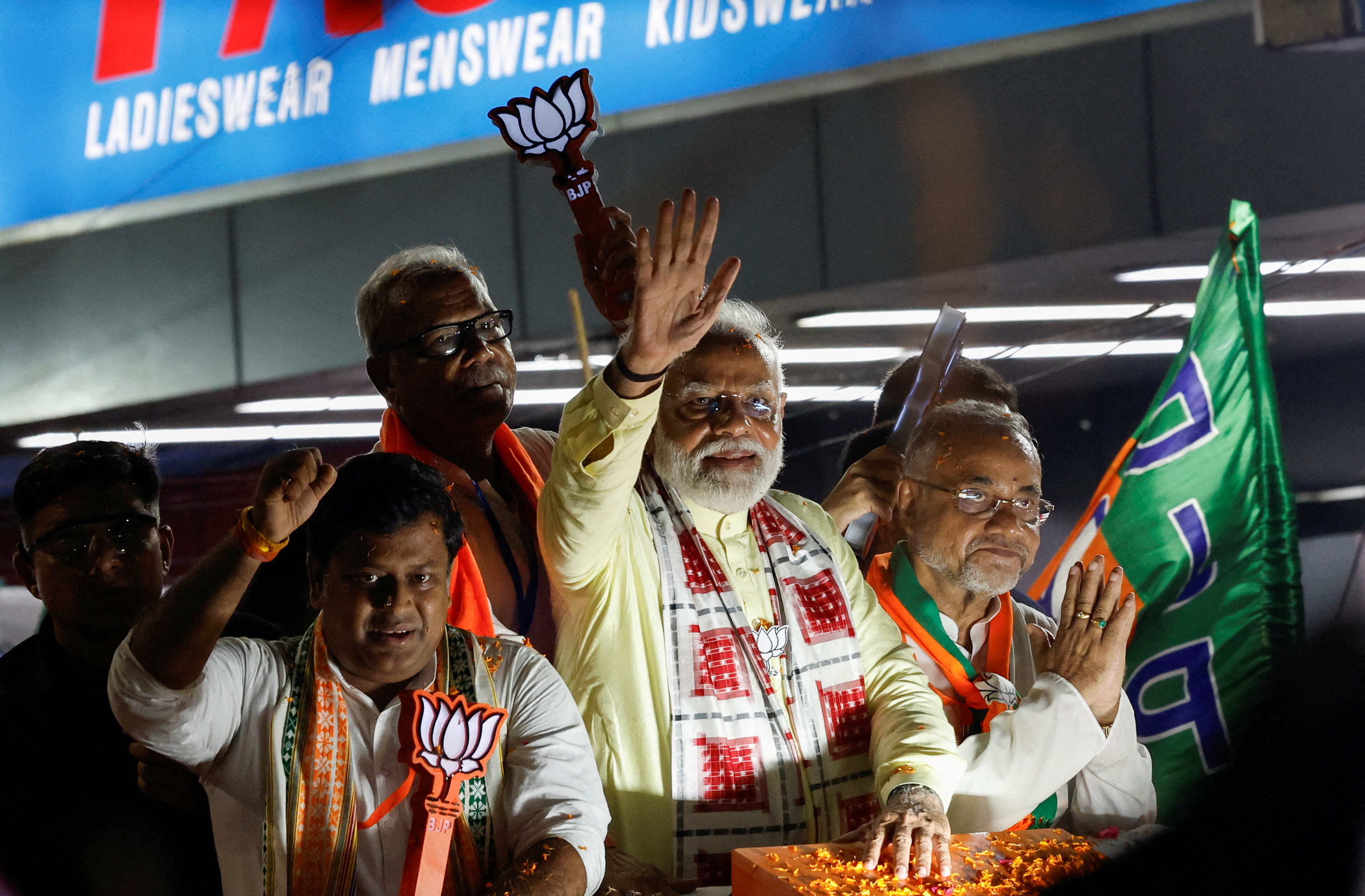 India's PM Modi holds a roadshow, in Kolkata