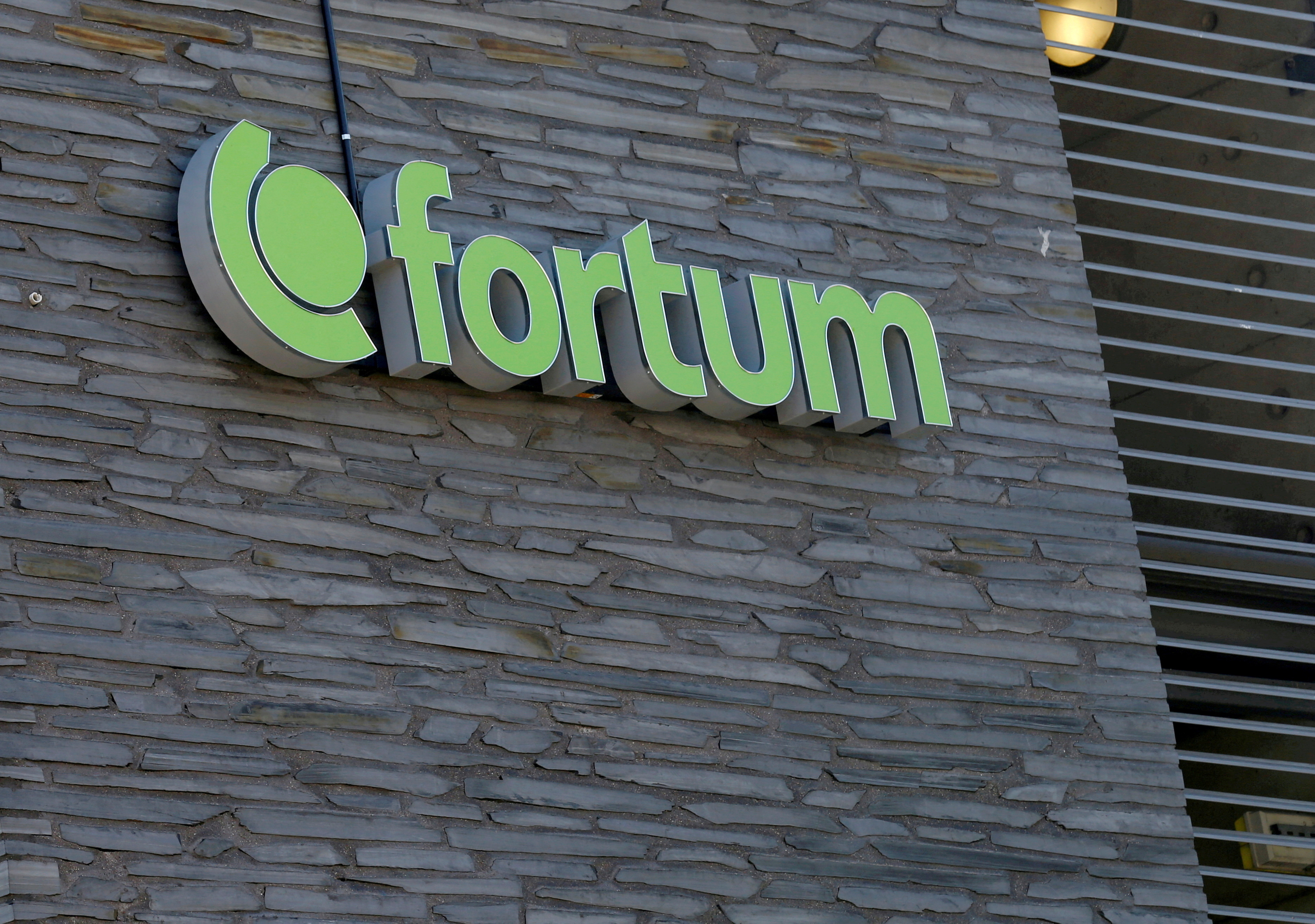 Finnish energy company Fortum sign is seen at their headquarters in Espoo