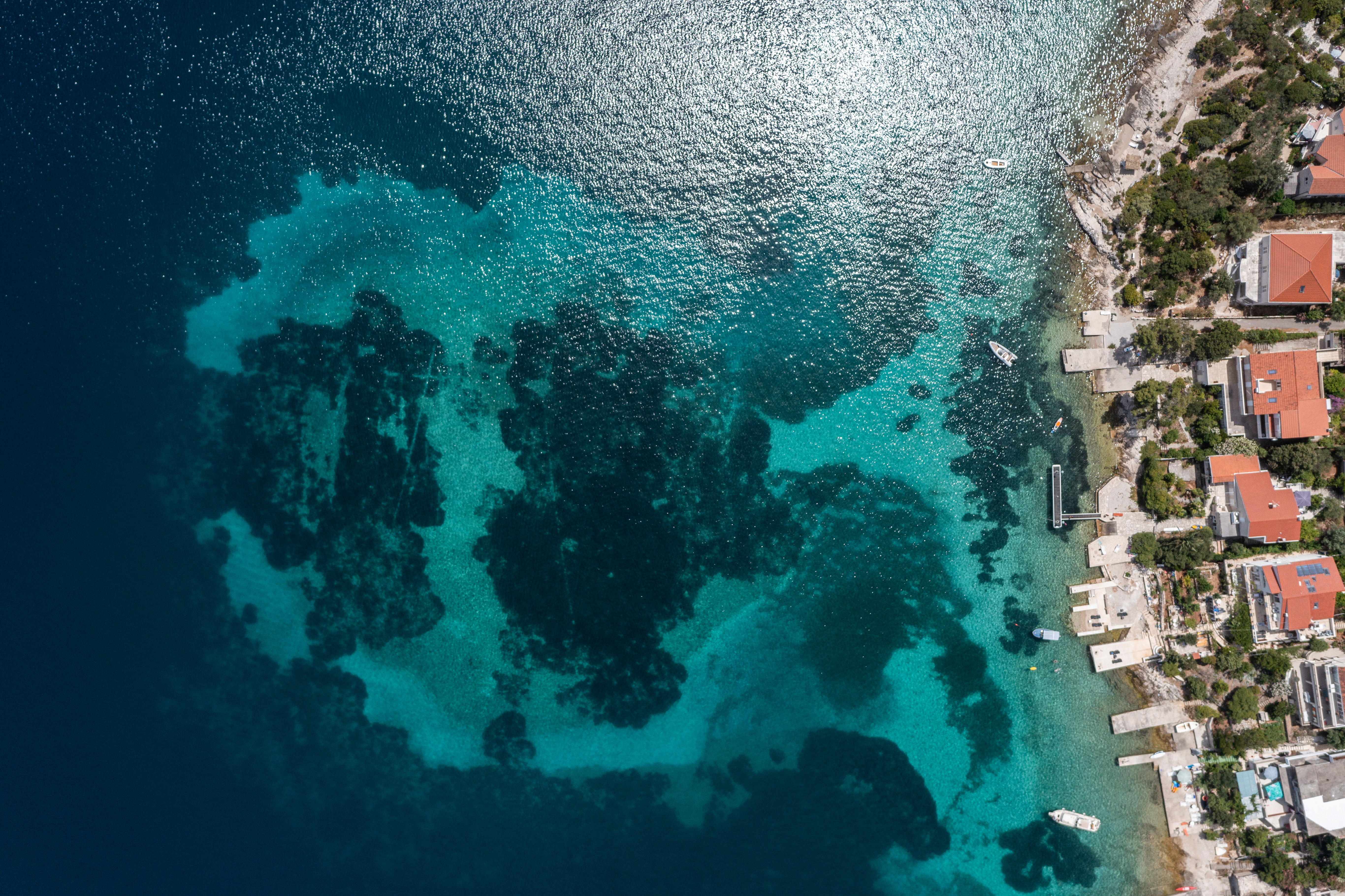 Aerial view of Neolithic settlement in Lumbarda