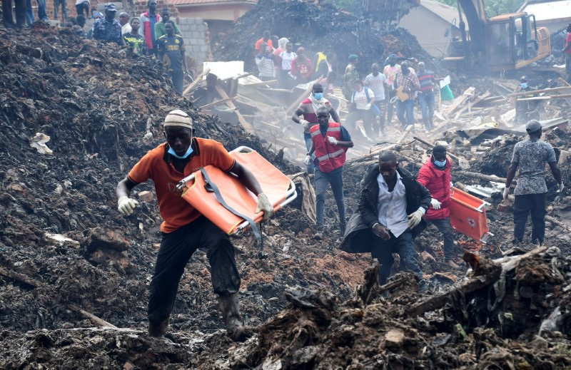 Aftermath of a landslide due to heavy rainfall, in Kampala