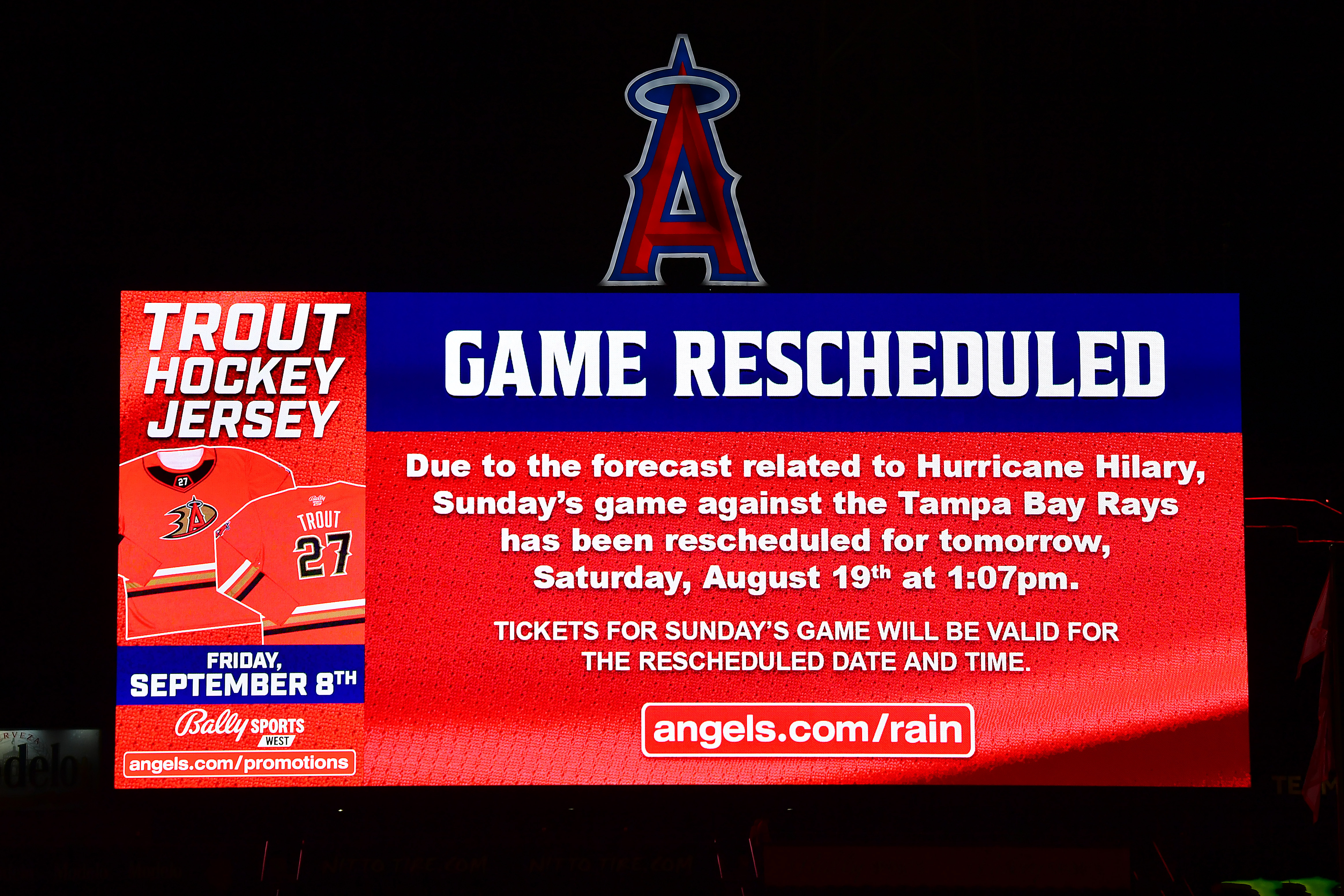 Event Feedback: Event Rescheduled: Los Angeles Angels - MLB vs Tampa Bay  Rays