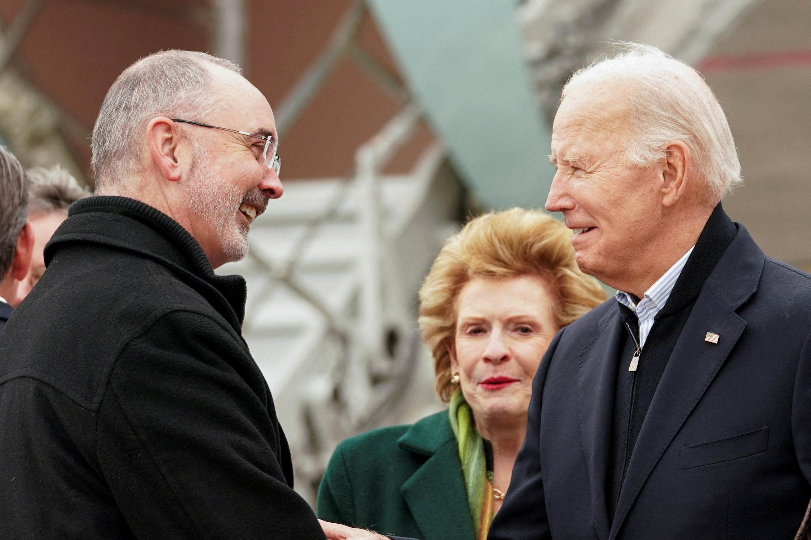 U.S. President Biden visits autoworkers in the Detroit metro area