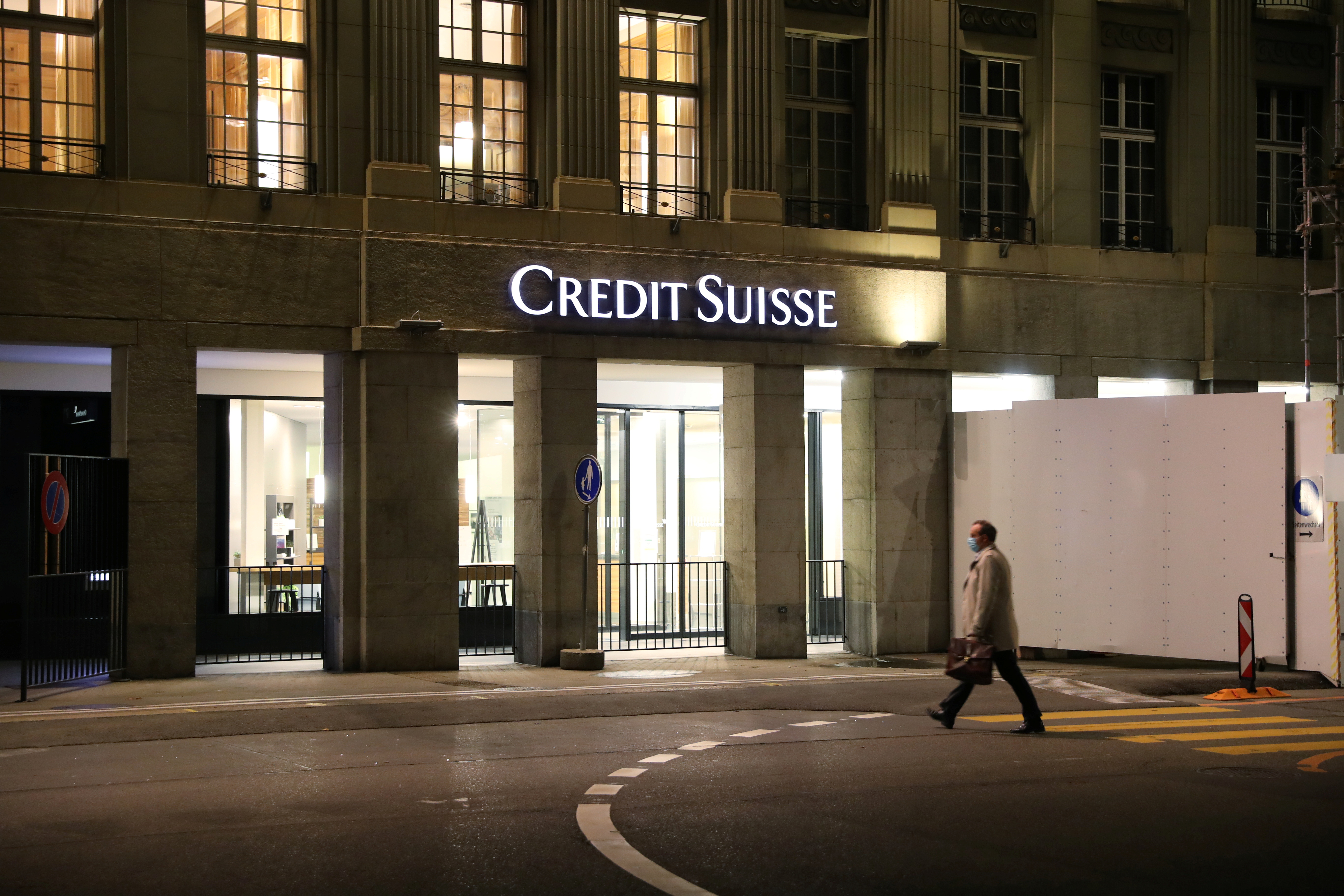 The logo of Swiss bank Credit Suisse is seen in Bern