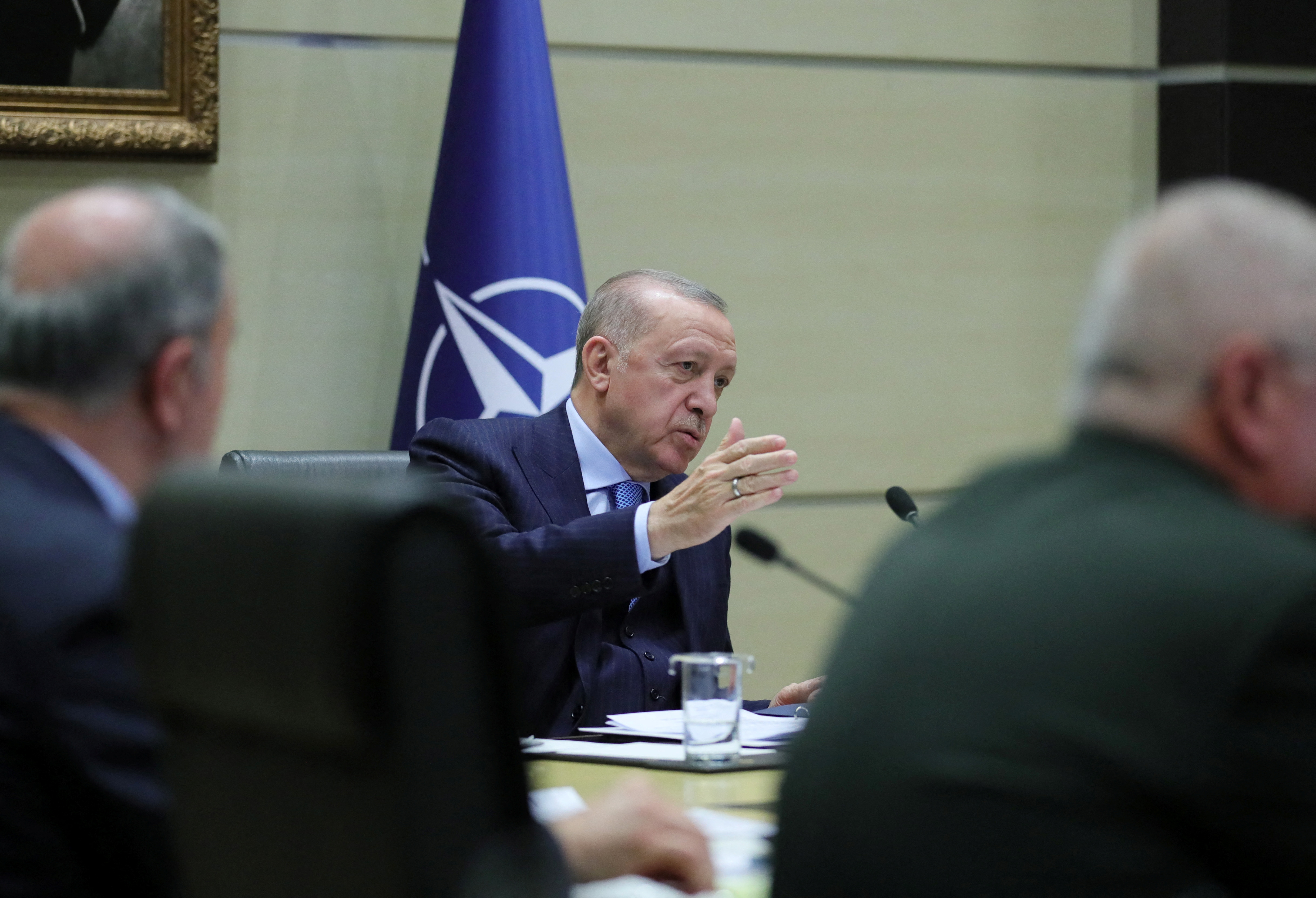 Turkish President Erdogan attends a virtual summit called in by NATO Secretary-General Stoltenberg