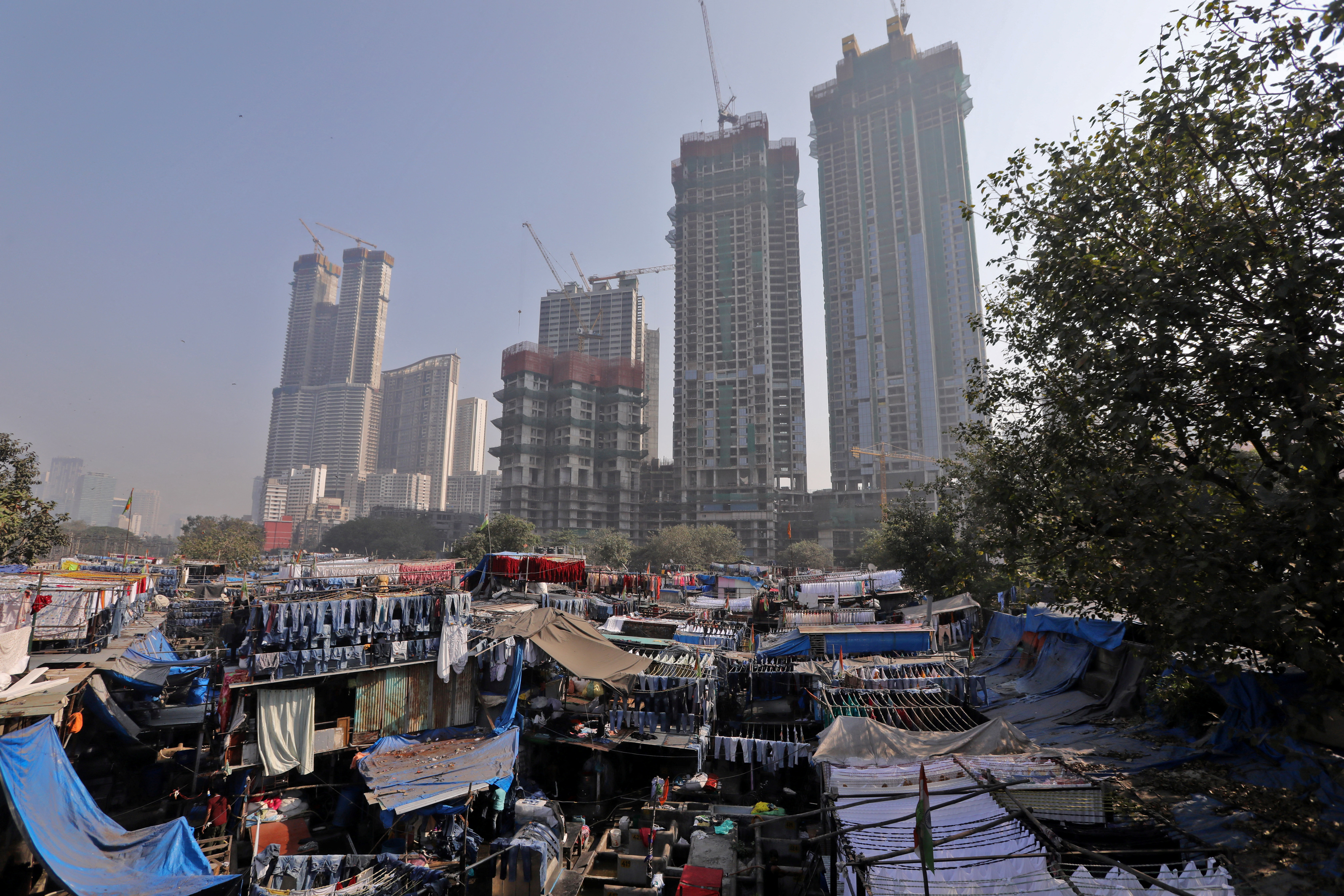 A view shows Dhobi Ghat open air laundry in Mumbai
