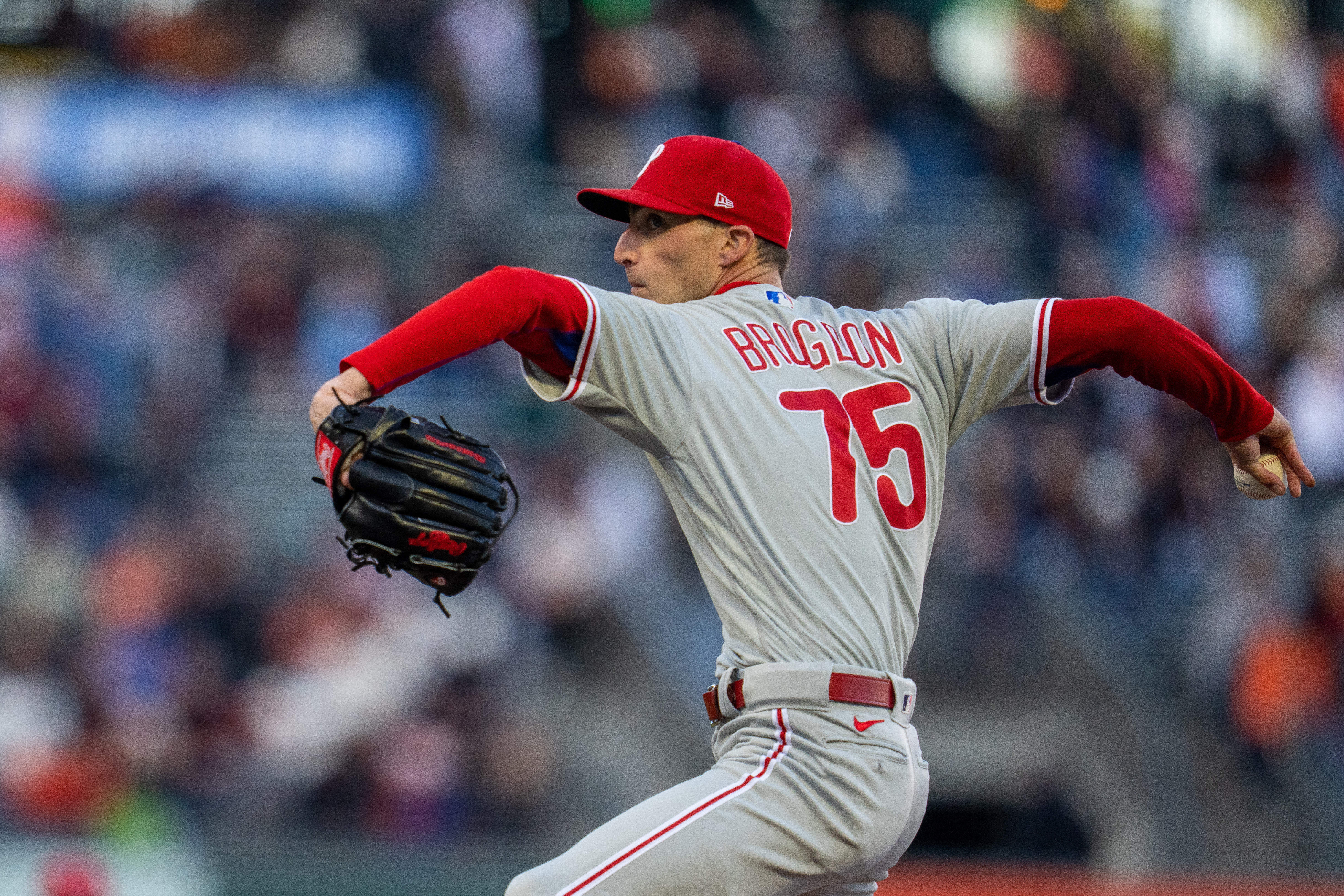 Philadelphia Phillies relief pitcher Connor Brogdon (75) and the