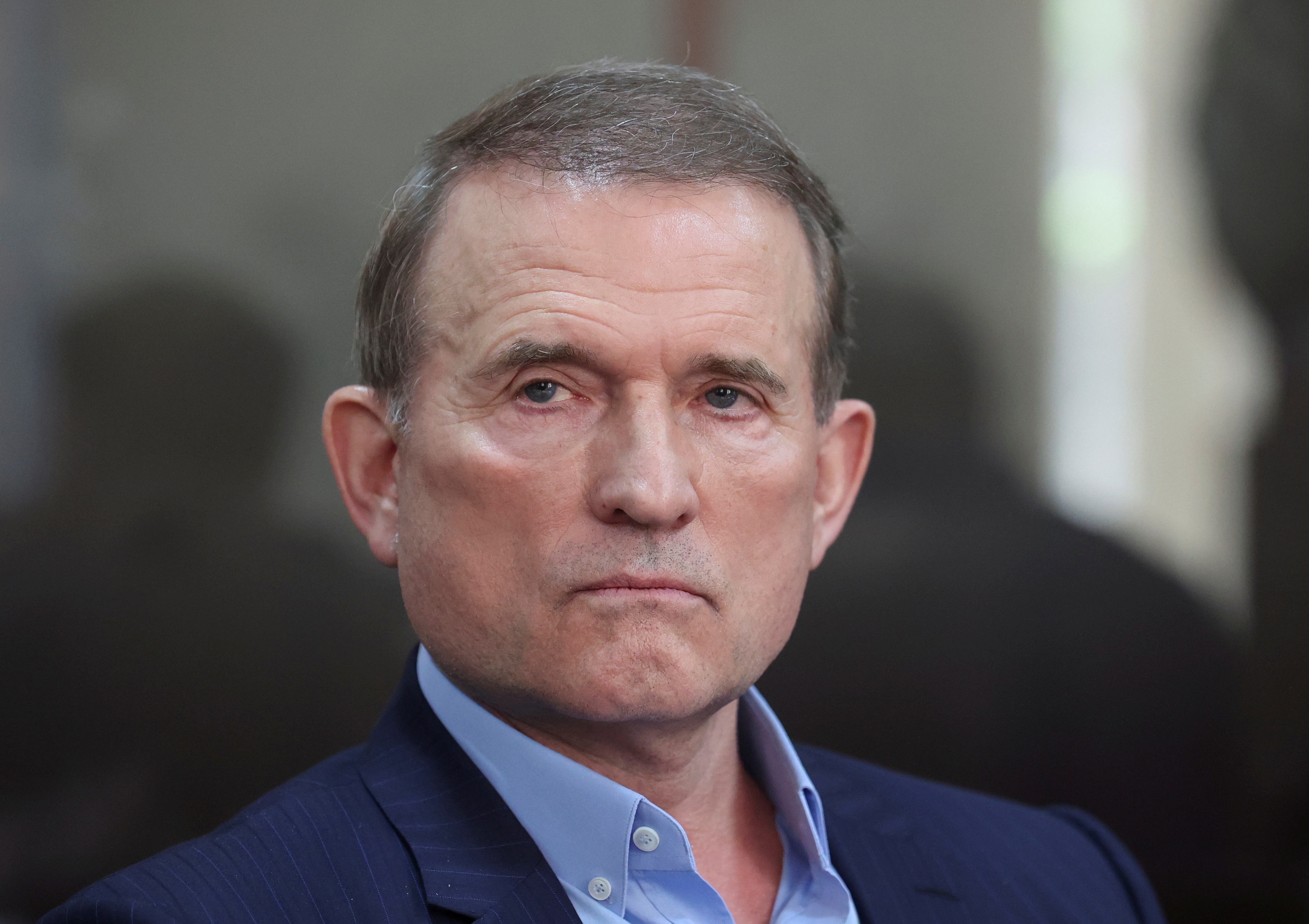 Viktor Medvedchuk, leader of Opposition Platform - For Life political party, attends a court hearing in Kyiv