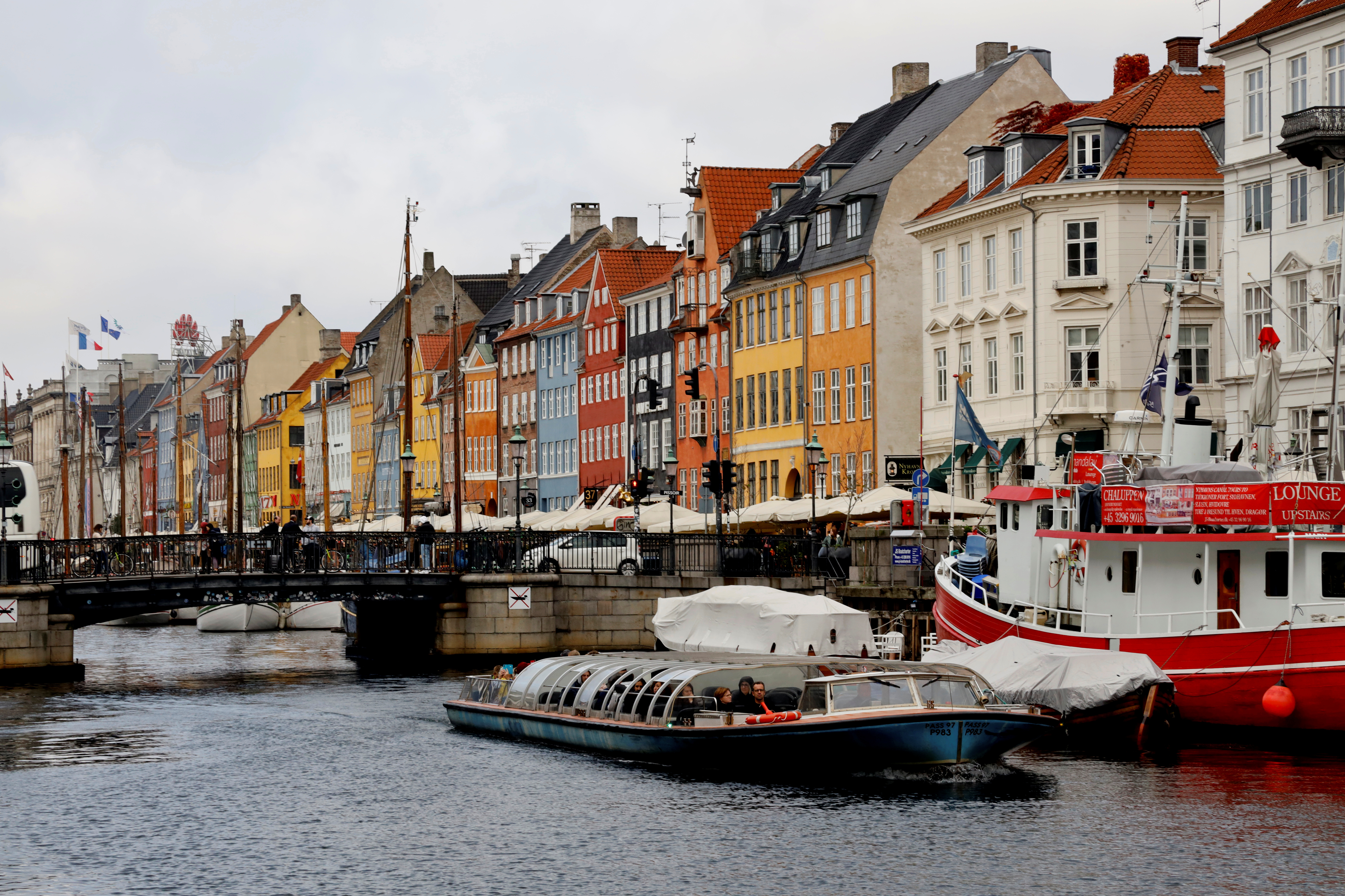 A view of the Nyhavn district in Copenhagen