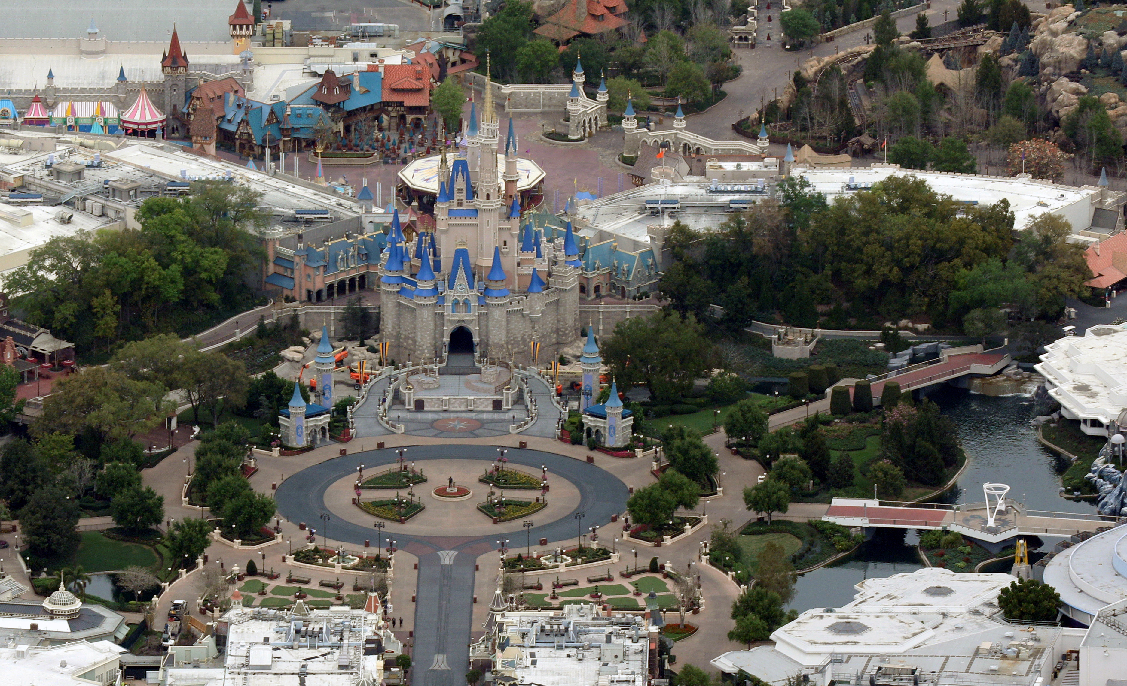 magic kingdom empty aerial view