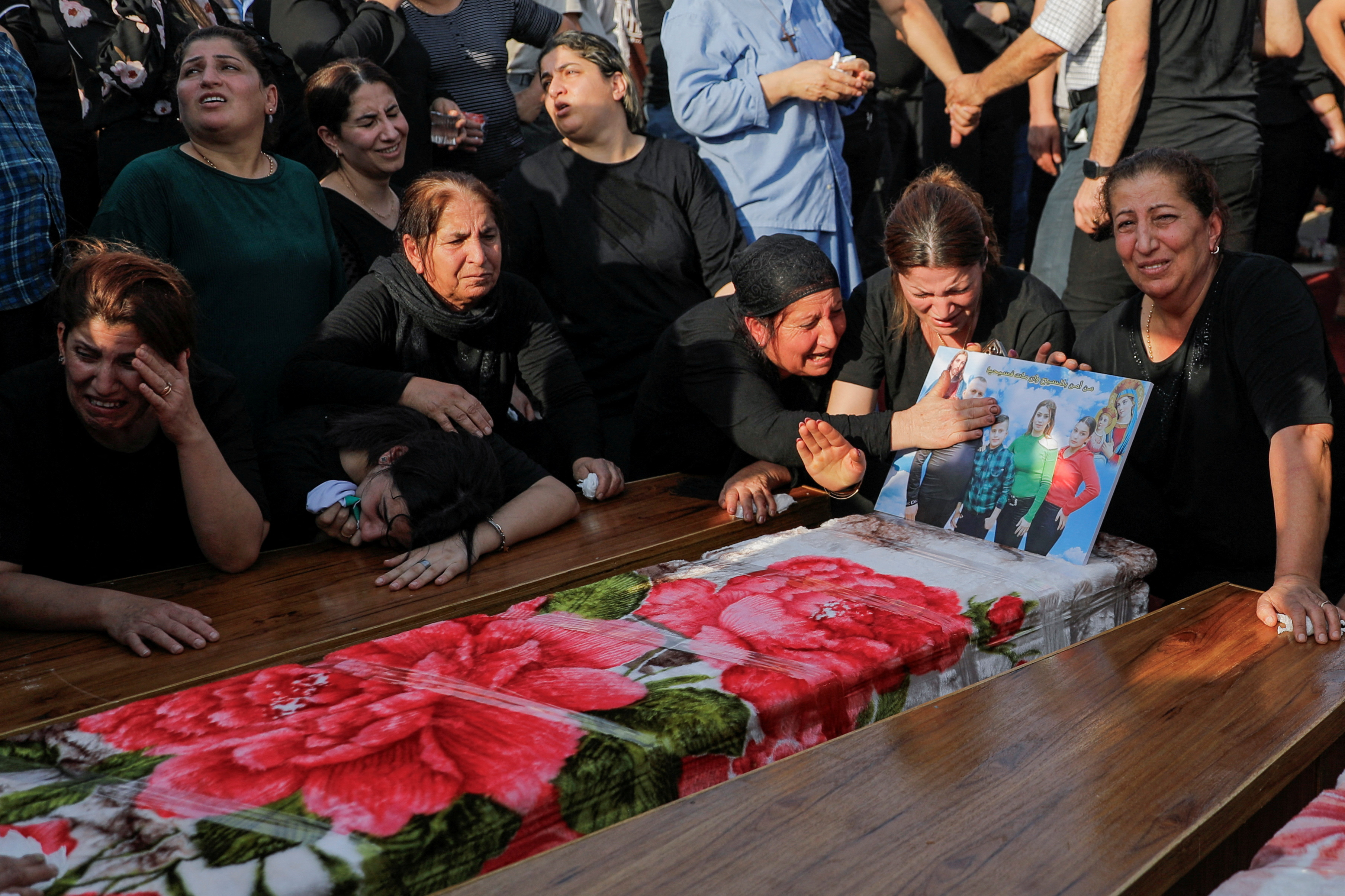 Funeral of victims of the fatal fire of a wedding celebration, in Hamdaniya