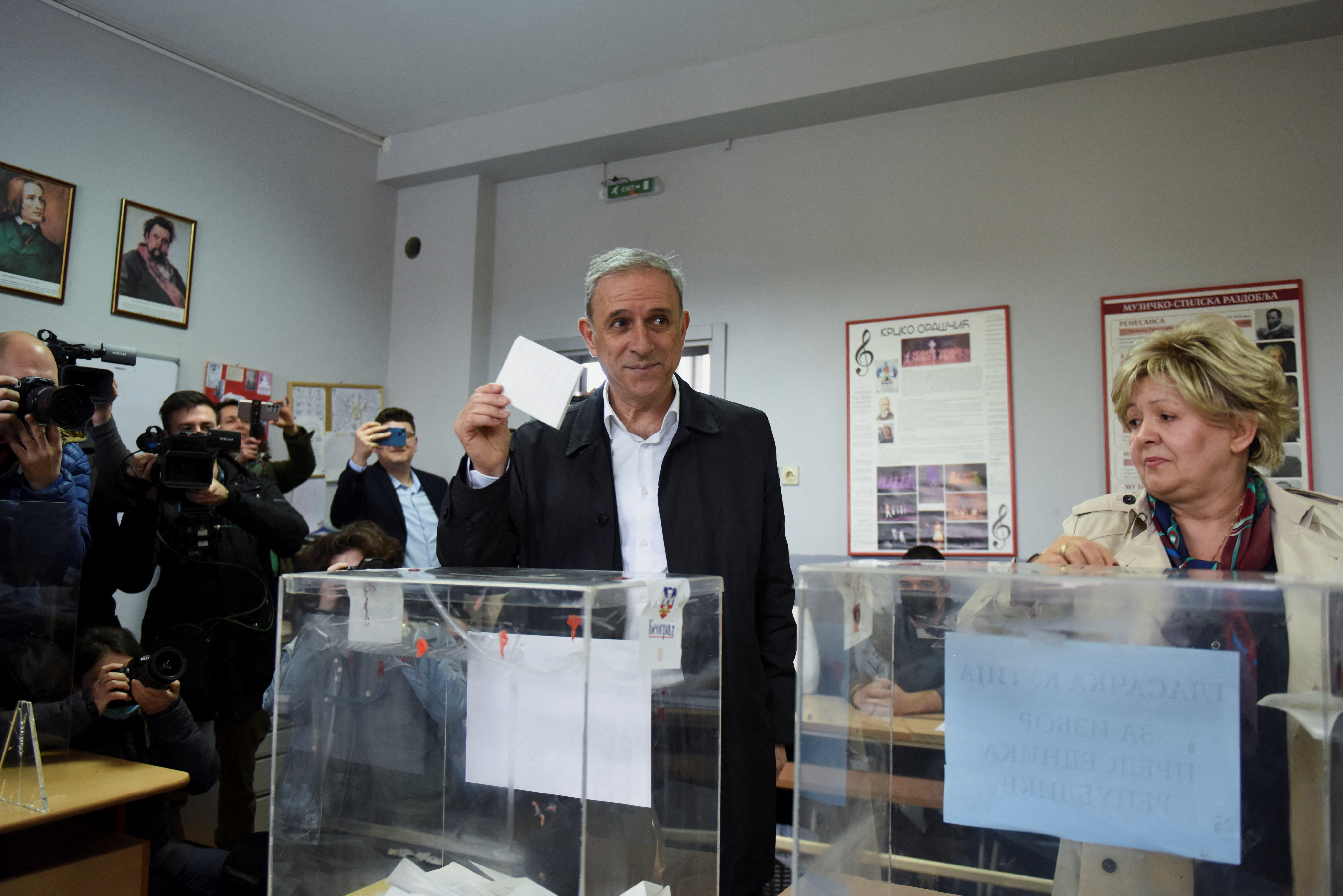 Voting in Serbia's general election