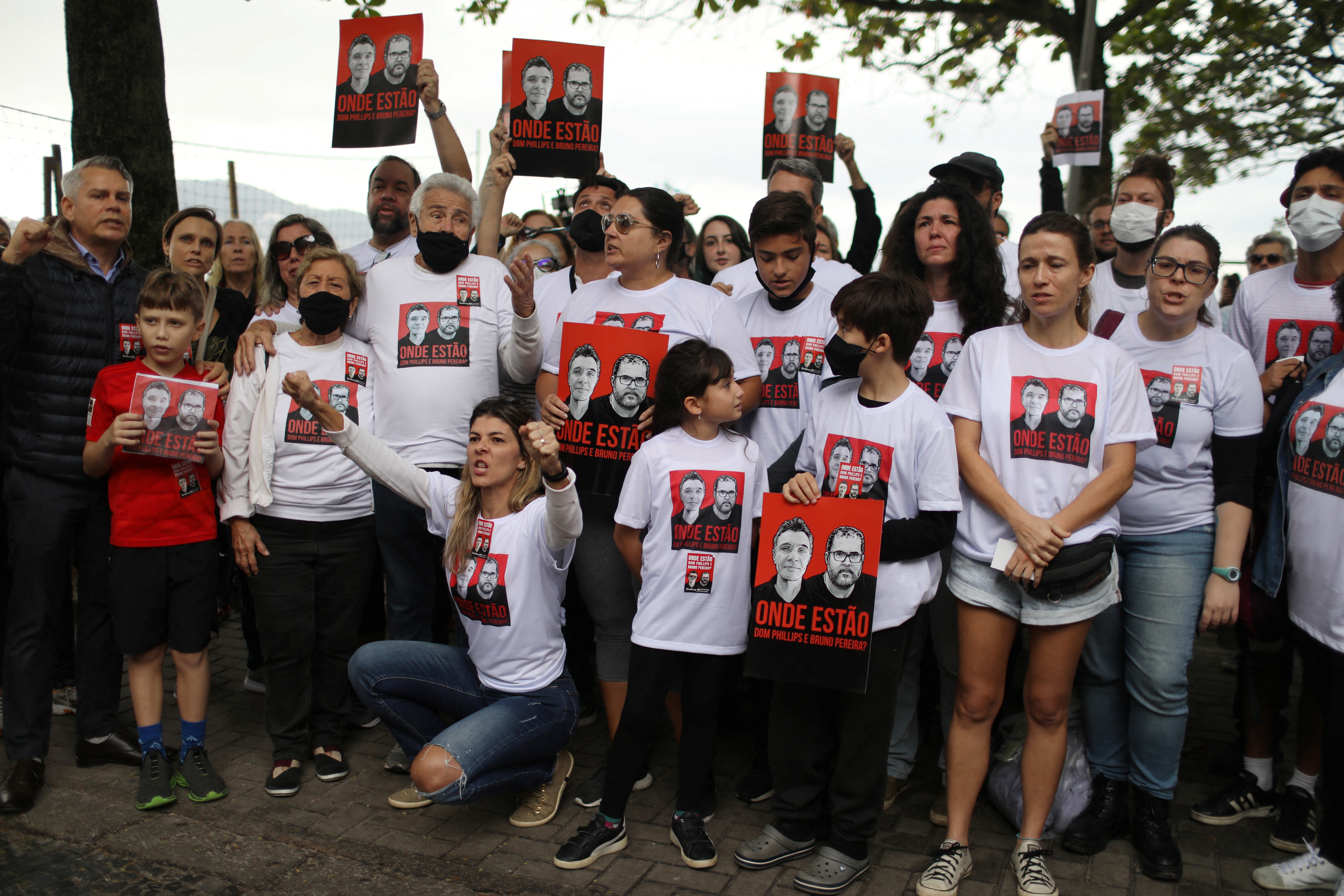 Families and friends of missing journalist and indigenous expert demand answers from Brazilian authorities in Rio de Janeiro
