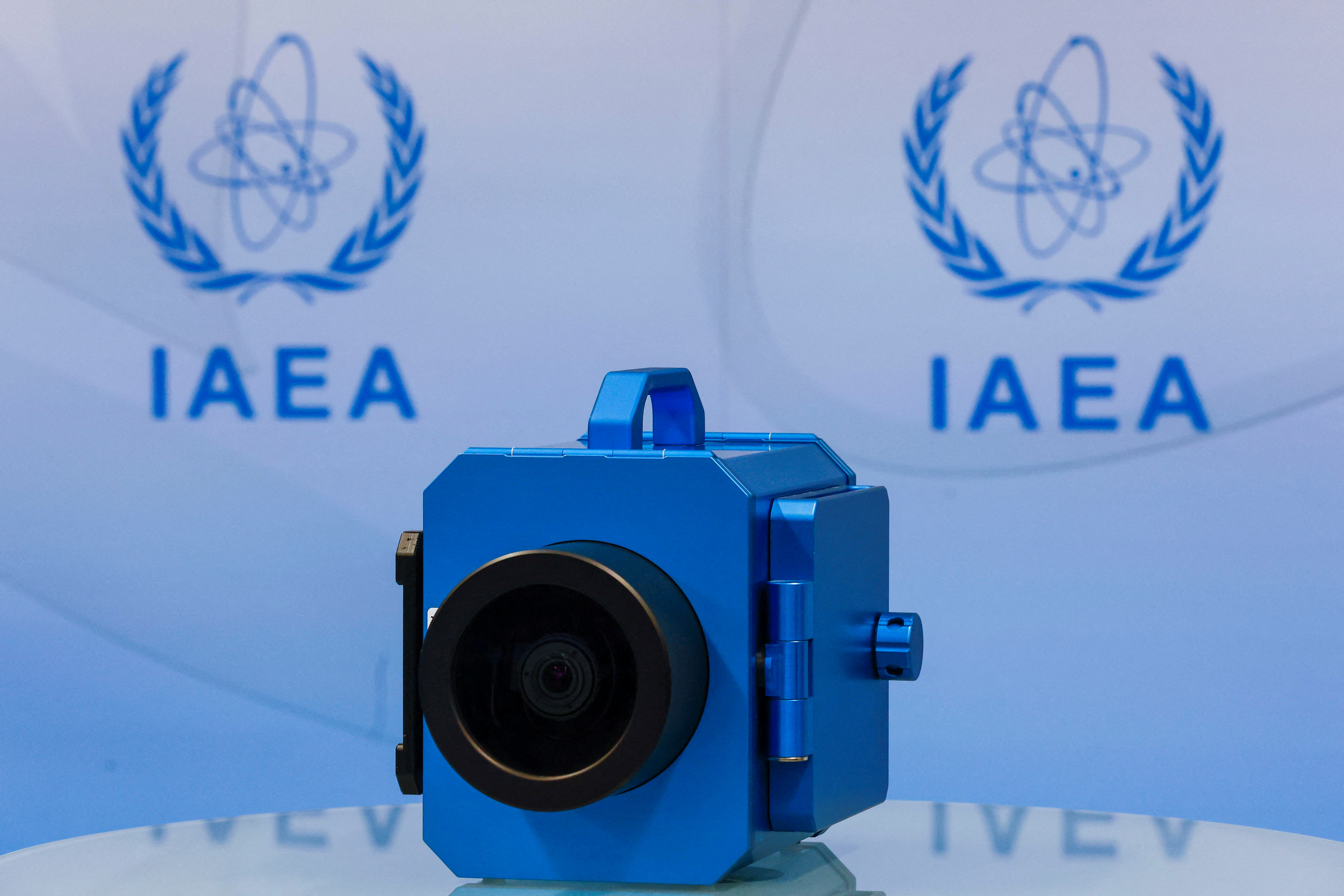 IAEA Director Grossi speaks at a news conference in Vienna