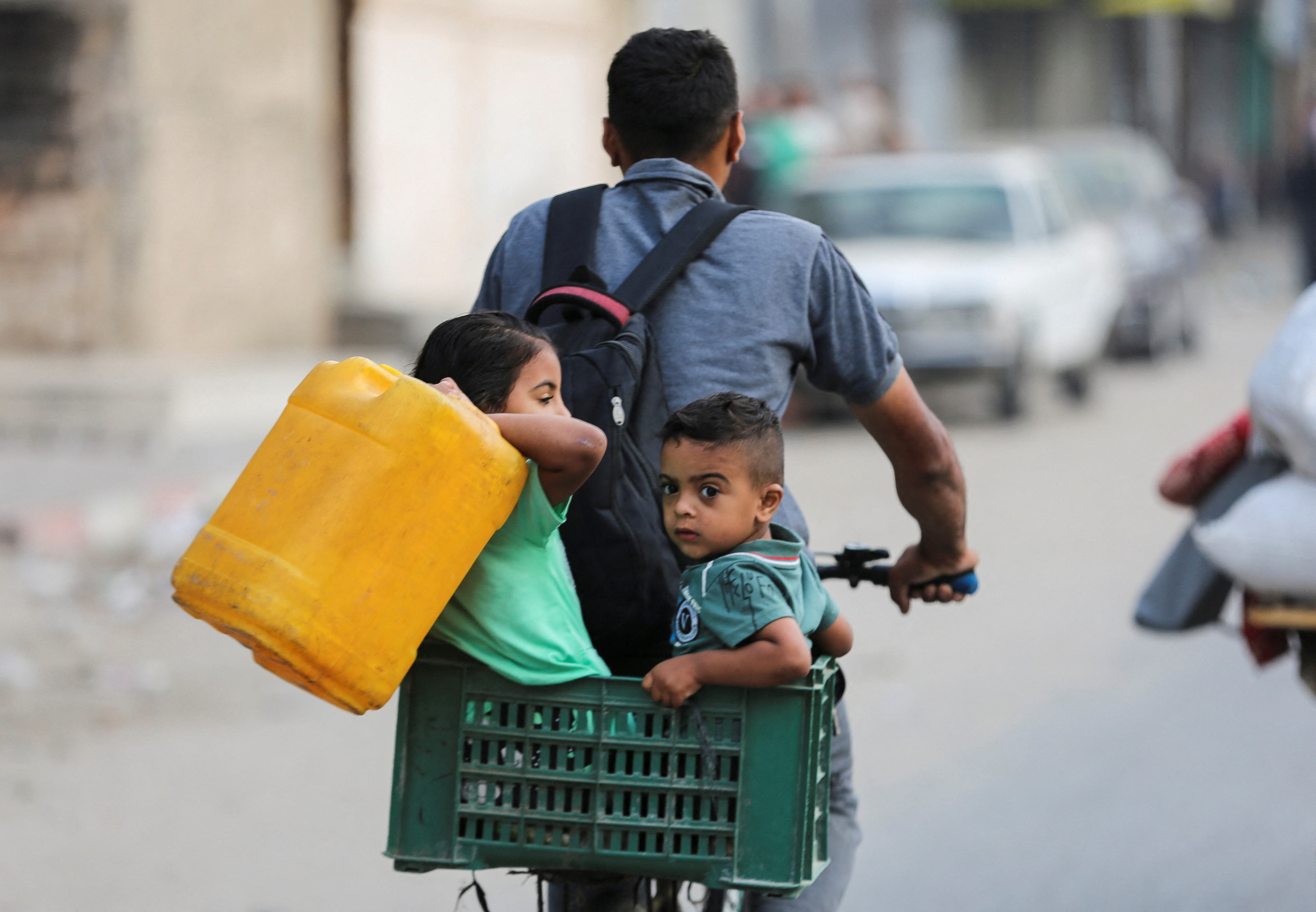 Palestinians flee Rafah due to an Israeli military operation, in Rafah, in the southern Gaza Strip