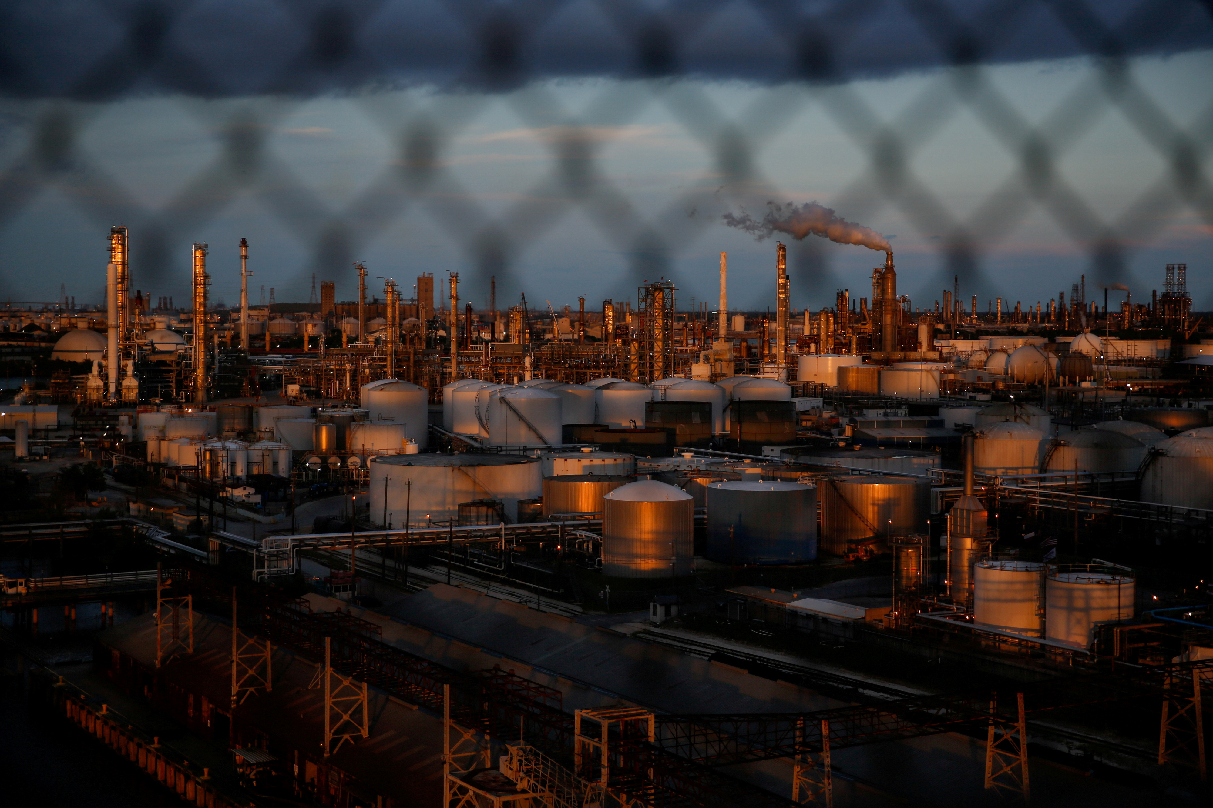 Chemical plants and refineries near the Houston Ship Channel are seen in Houston
