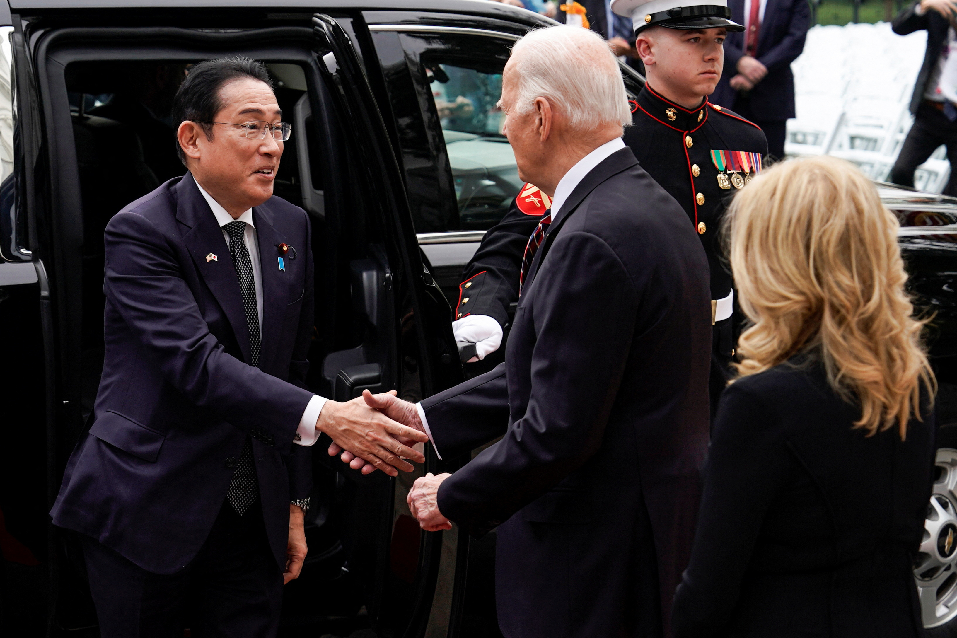 U.S. President Biden welcomes Japan's Prime Minister Kishida at the White House in Washington