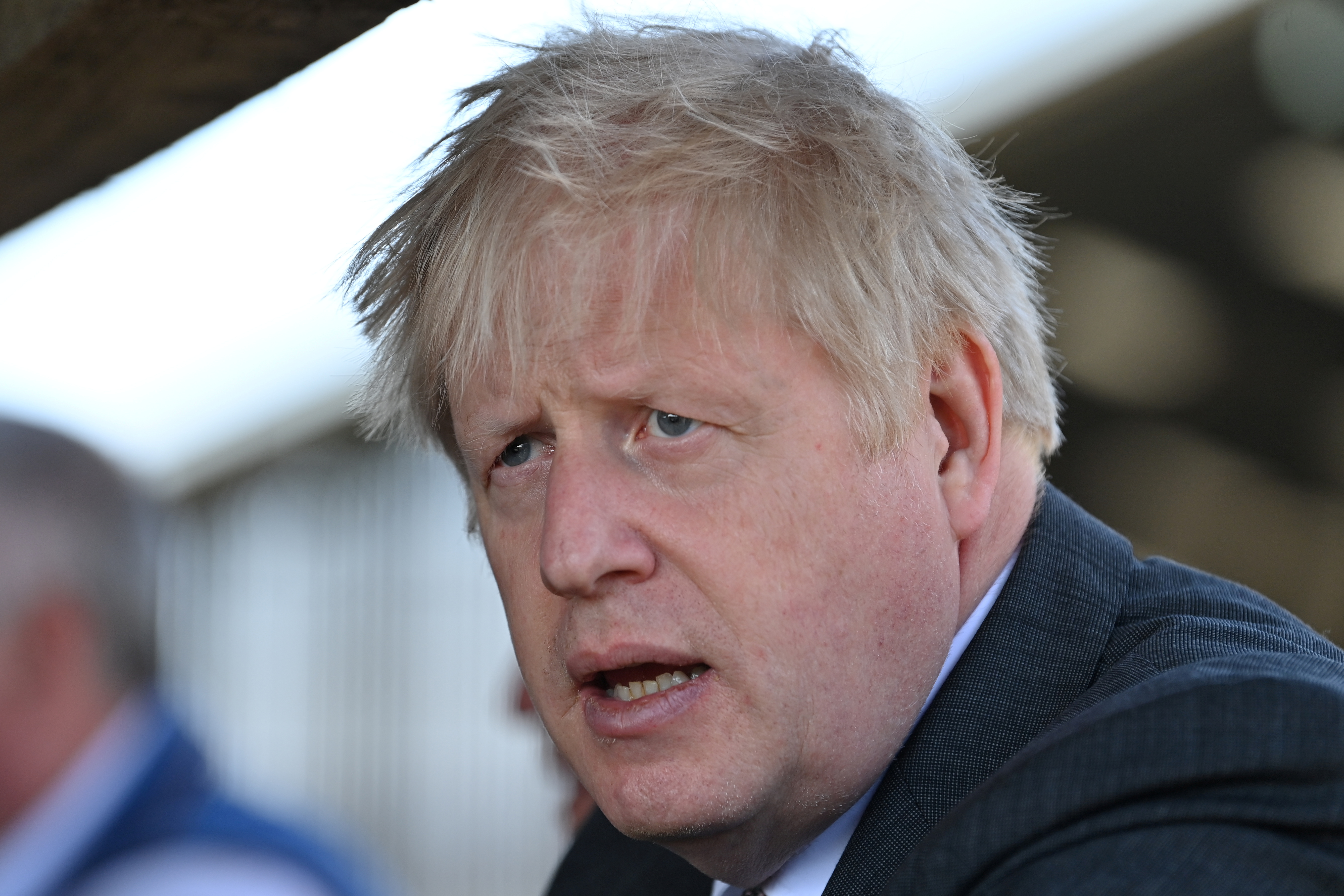 Britain's Prime Minister Boris Johnson visits Wrexham