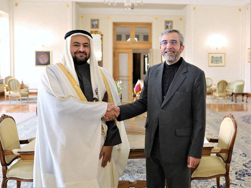 Qatari Assistant Foreign Minister for Regional Affairs Dr. Mohammed bin Abdulaziz bin Saleh Al Khulaifi meets the Deputy Foreign Minister for Political Affairs of the Islamic Republic of Iran Dr. Ali Bagheri, in Tehran