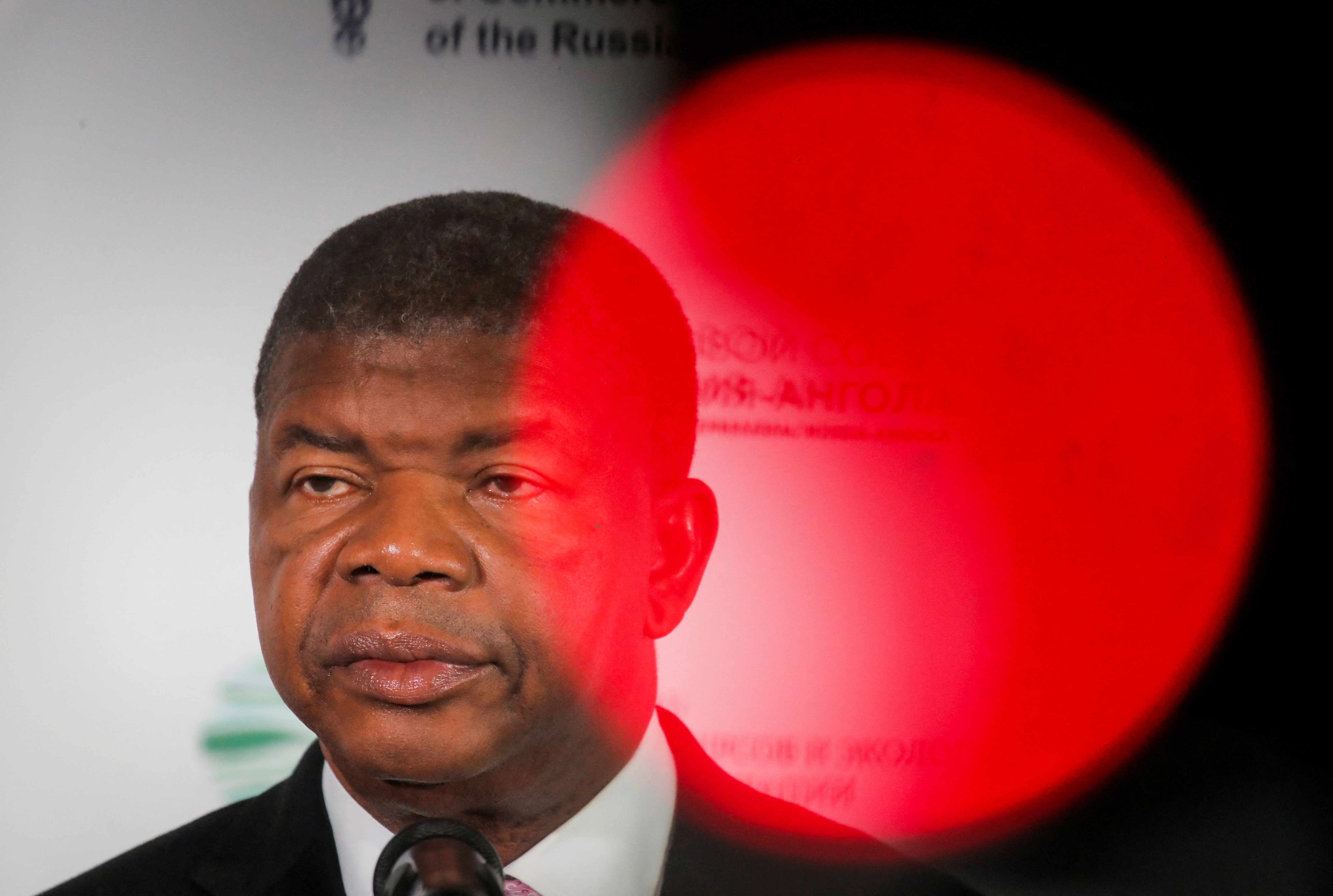 Angolan President Joao Lourenco attends a bilateral business forum in Moscow